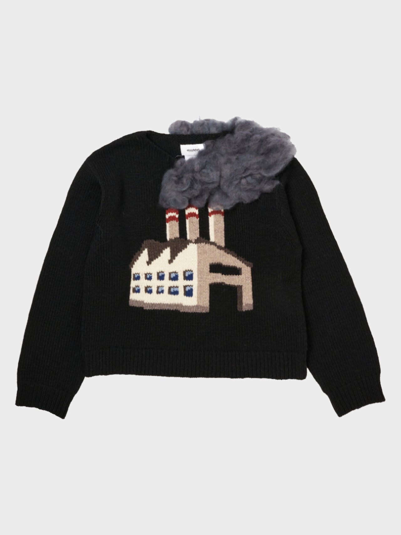 【8月15日(土)12:00発売】doublet / SMOKING FACTORY INTARSIA KNIT PULLOVER (BLACK)