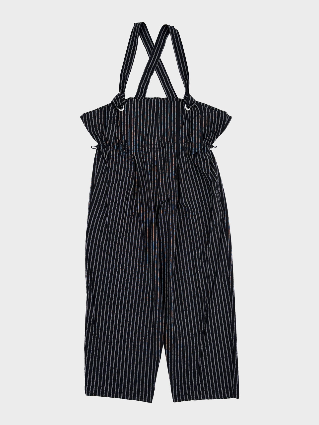 【1月2日(金)12:00販売開始】my beautiful landlet / STRIPE CURL YARN OVERALL (BLACK)