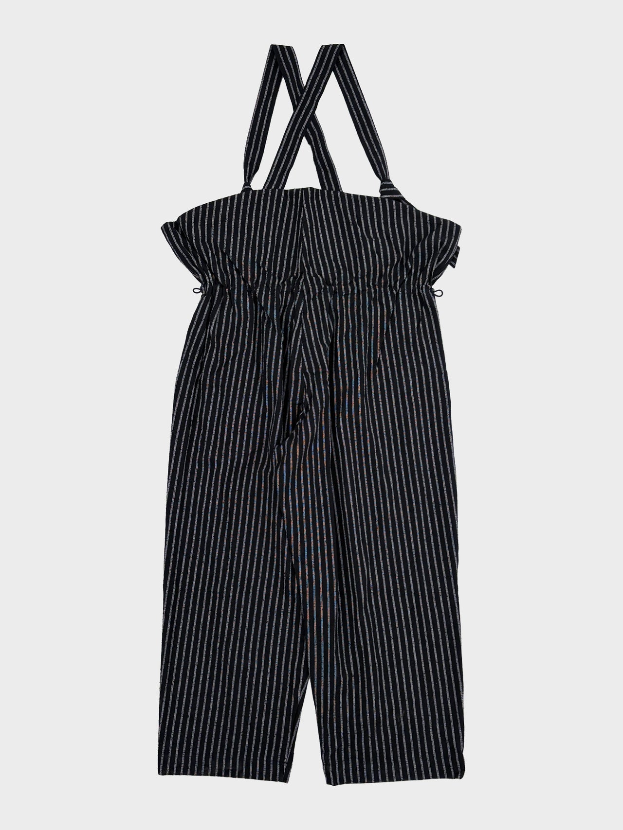 【1月2日(金)12:00販売開始】my beautiful landlet / STRIPE CURL YARN OVERALL (BLACK)