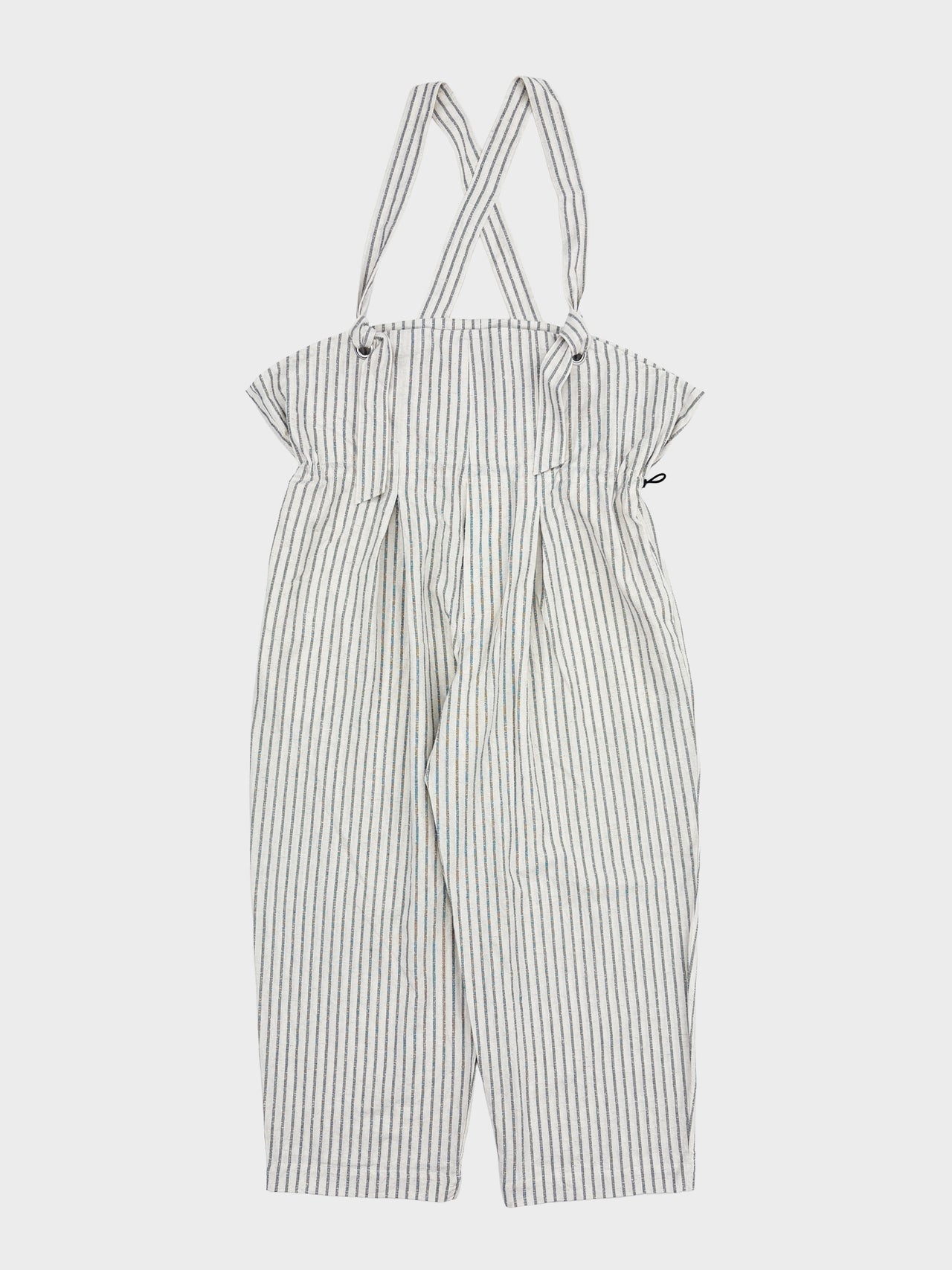 【1月2日(金)12:00販売開始】my beautiful landlet / STRIPE CURL YARN OVERALL (WHITE)