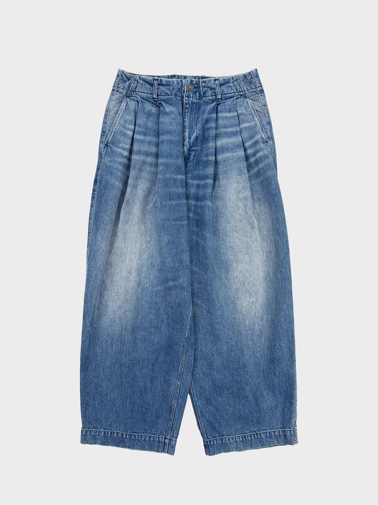 【1月2日(金)12:00販売開始】my beautiful landlet / USED WASHED DENIM PANTS (BLUE UW)