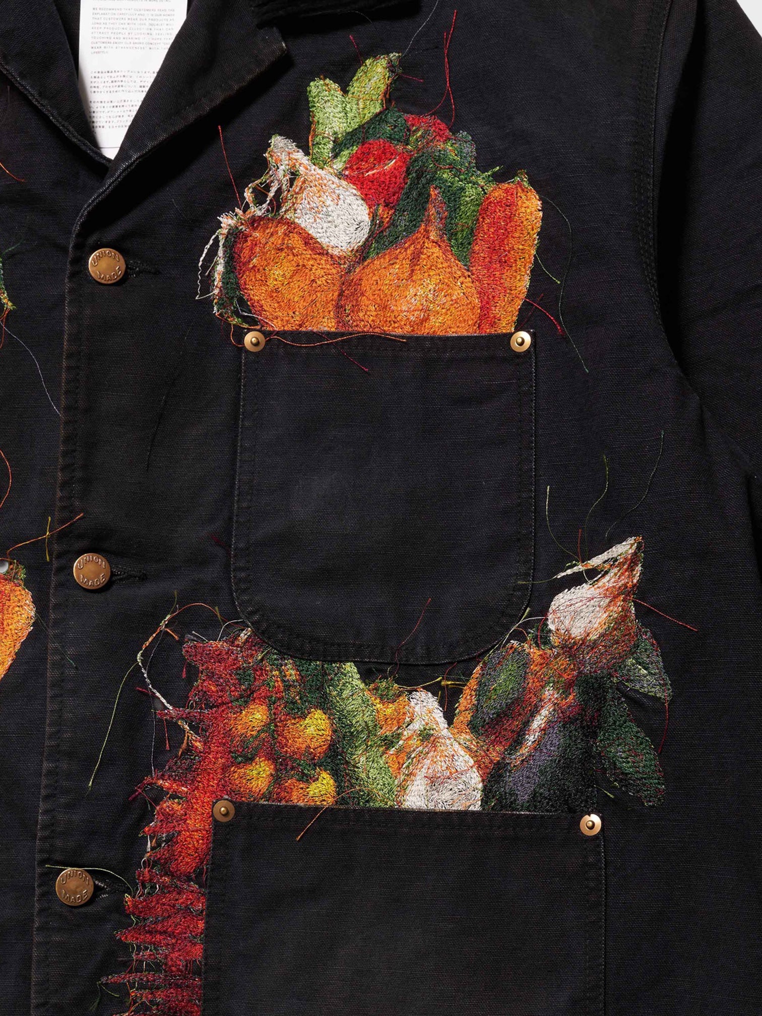 doublet / VEGETABLE EMBROIDERY WORK JACKET (BLACK)