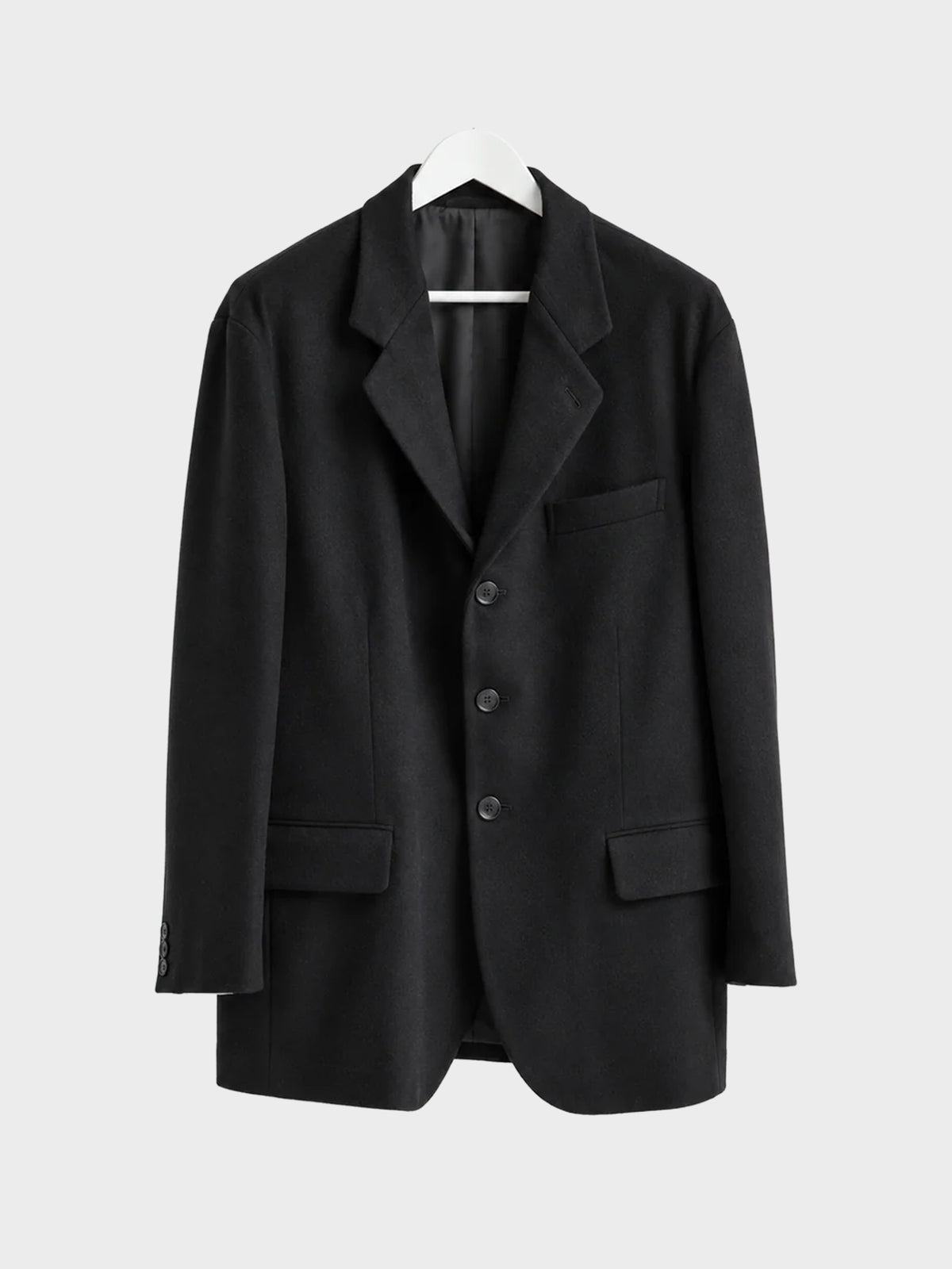 【10月24日(土)発売)】SOSHIOTSUKI / WOOL BEAVER SINGLE BREASTED JACKET (BLACK)