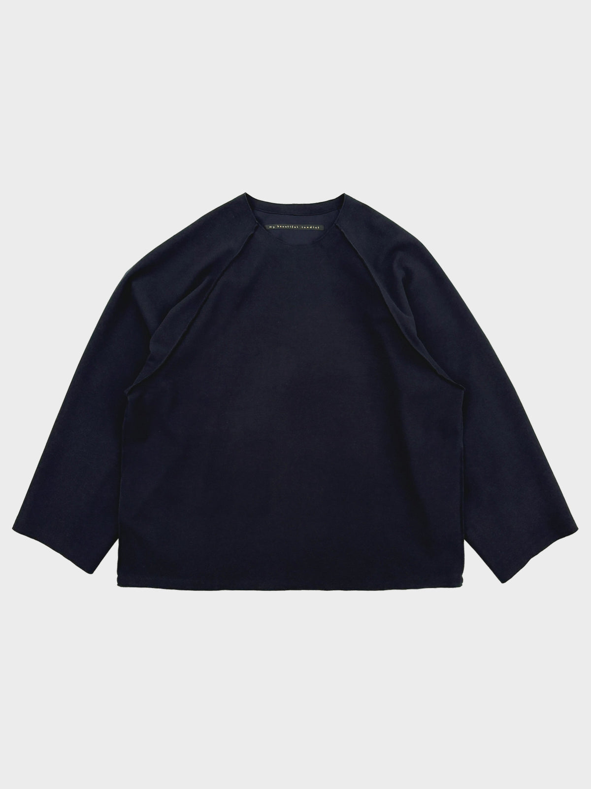 my beautiful landlet / WOOLET LONG SLEEVE TEE (NAVY)