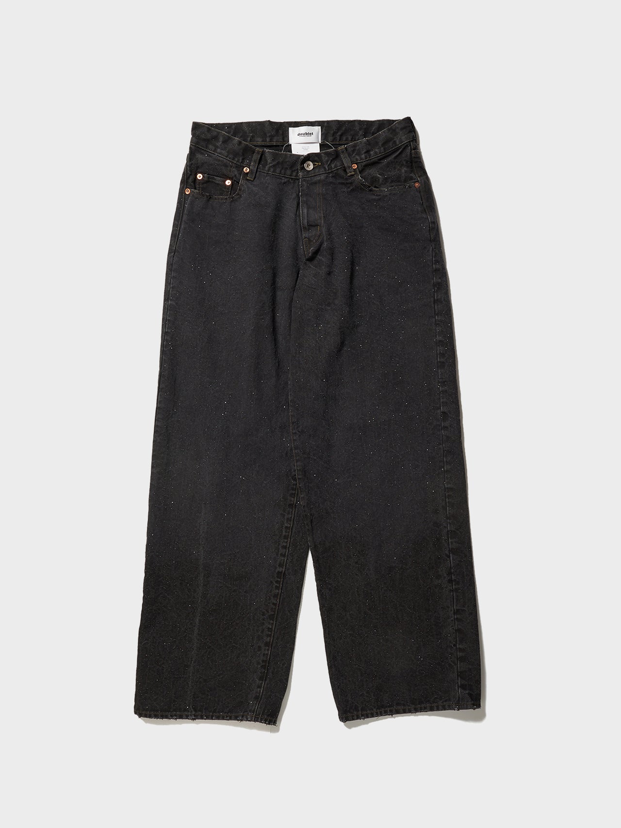 doublet / WOVEN SEQUIN DENIM PANTS (BLACK) #49