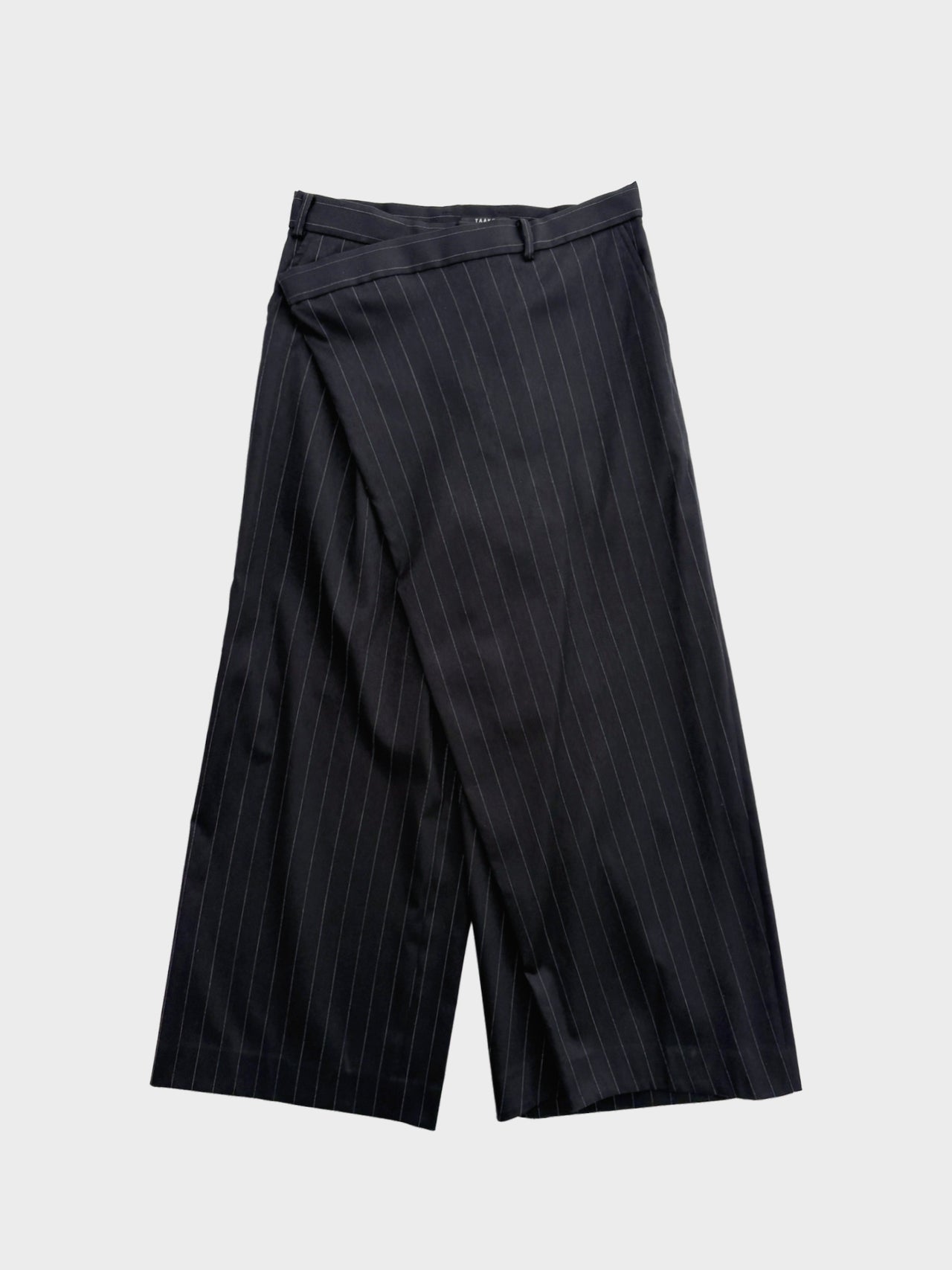 TAAKK / WRAP PANTS (BLACK STRIPE)