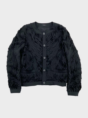 TAAKK / ALL EMBROIDERY NO COLLAR JACKET (BLACK)