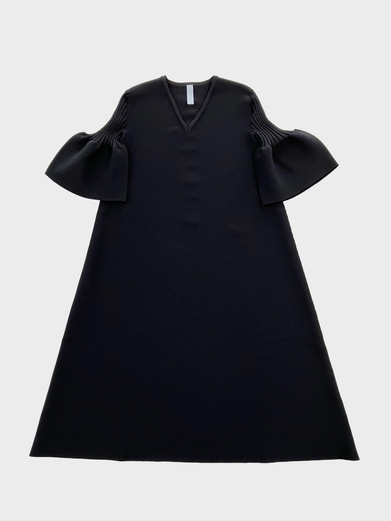 CFCL / POTTERY SHORT BELL SLEEVE FLARE DRESS (BLACK)
