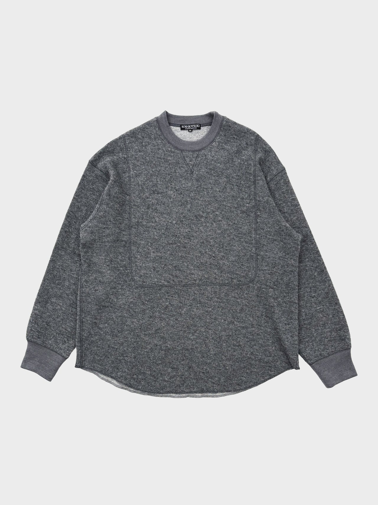 SOSHIOTSUKI / WOOL DOUBLE FACE BIB SWEATSHIRT (GREY)
