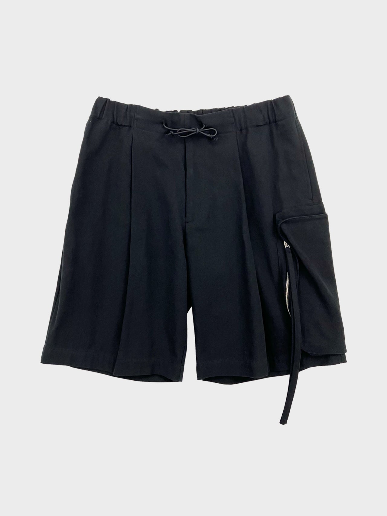 my beautiful landlet / COTTON LINEN EASY SHORTS (BLACK)