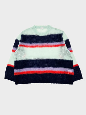 URU / CREW NECK KNIT (NAVY×MINT)