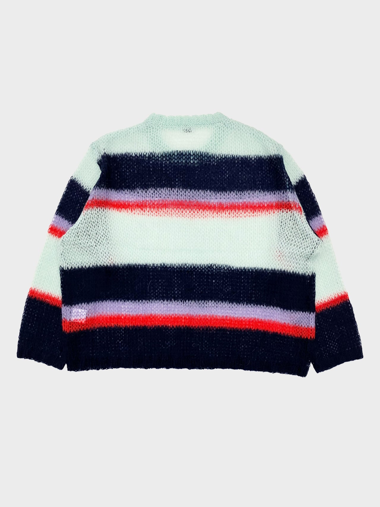 URU / CREW NECK KNIT (NAVY×MINT)