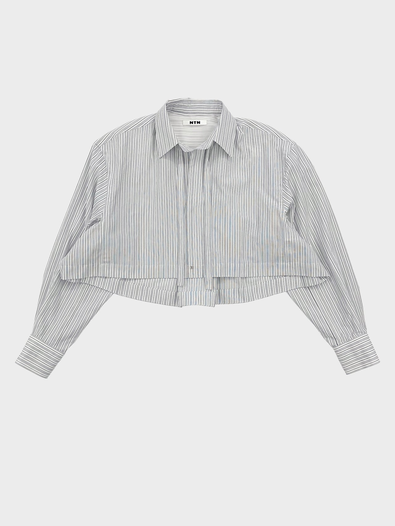 NTN / CROPPED PULLOVER STRIPE SHIRT (WHITE BLACK STRIPE)