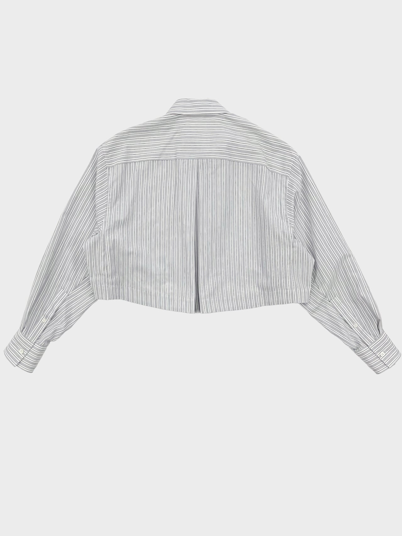 NTN / CROPPED PULLOVER STRIPE SHIRT (WHITE BLACK STRIPE)