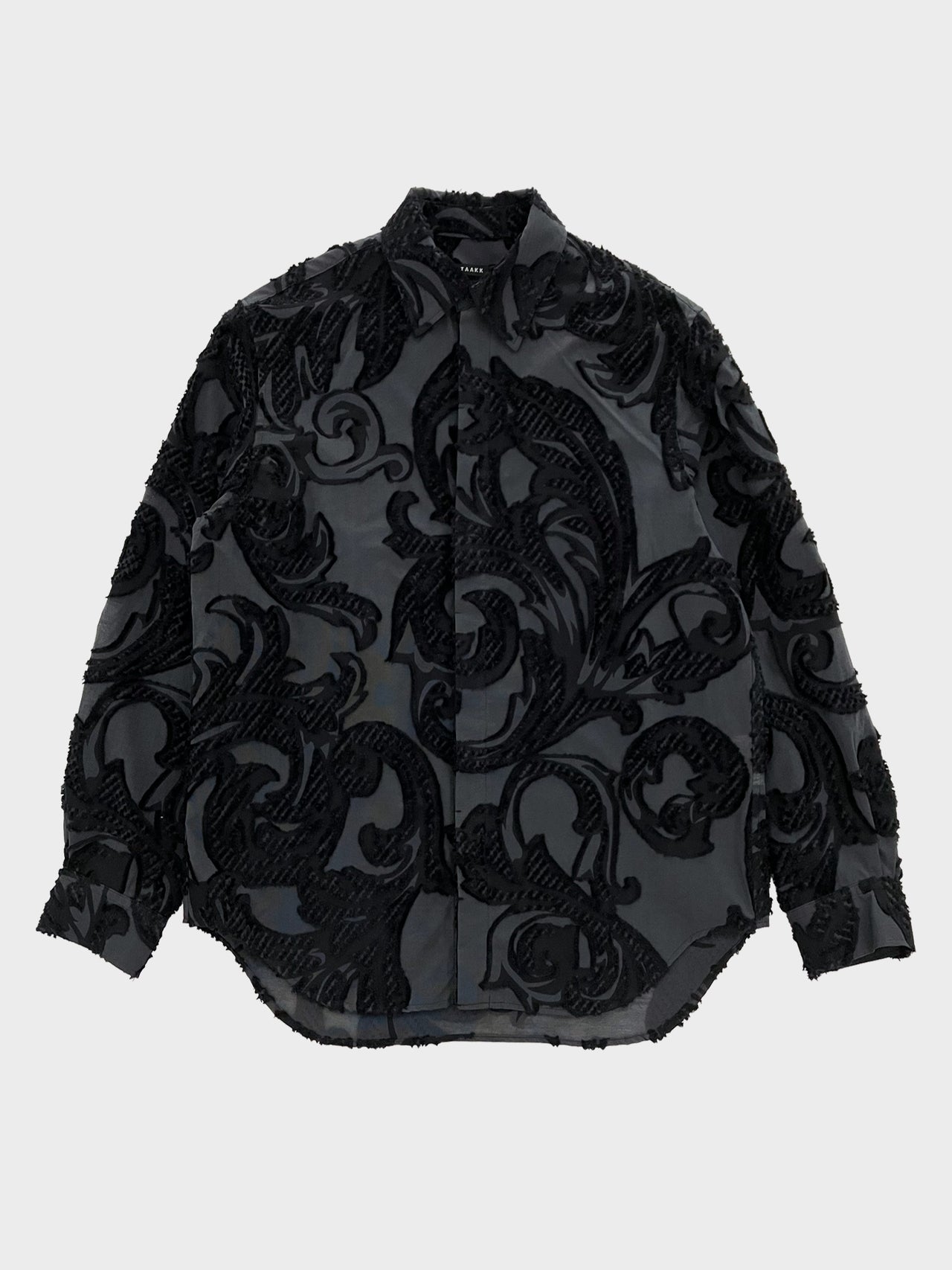 TAAKK / EUROPEAN MOTIF CUT JACQUARD SHIRTS (BLACK)