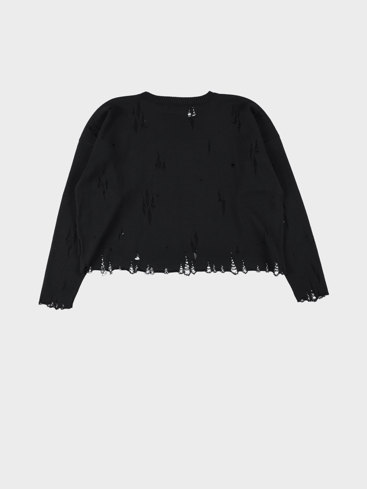 【12月20日(土)販売開始】Sulvam / DAMAGE SHORT KNIT (BLACK)