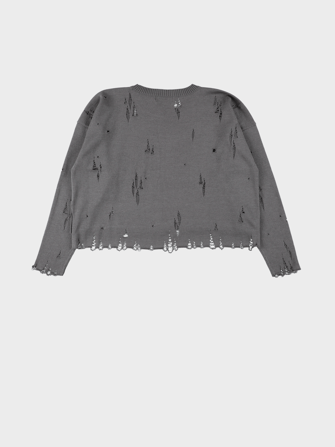 【12月20日(土)販売開始】Sulvam / DAMAGE SHORT KNIT (GRAY)