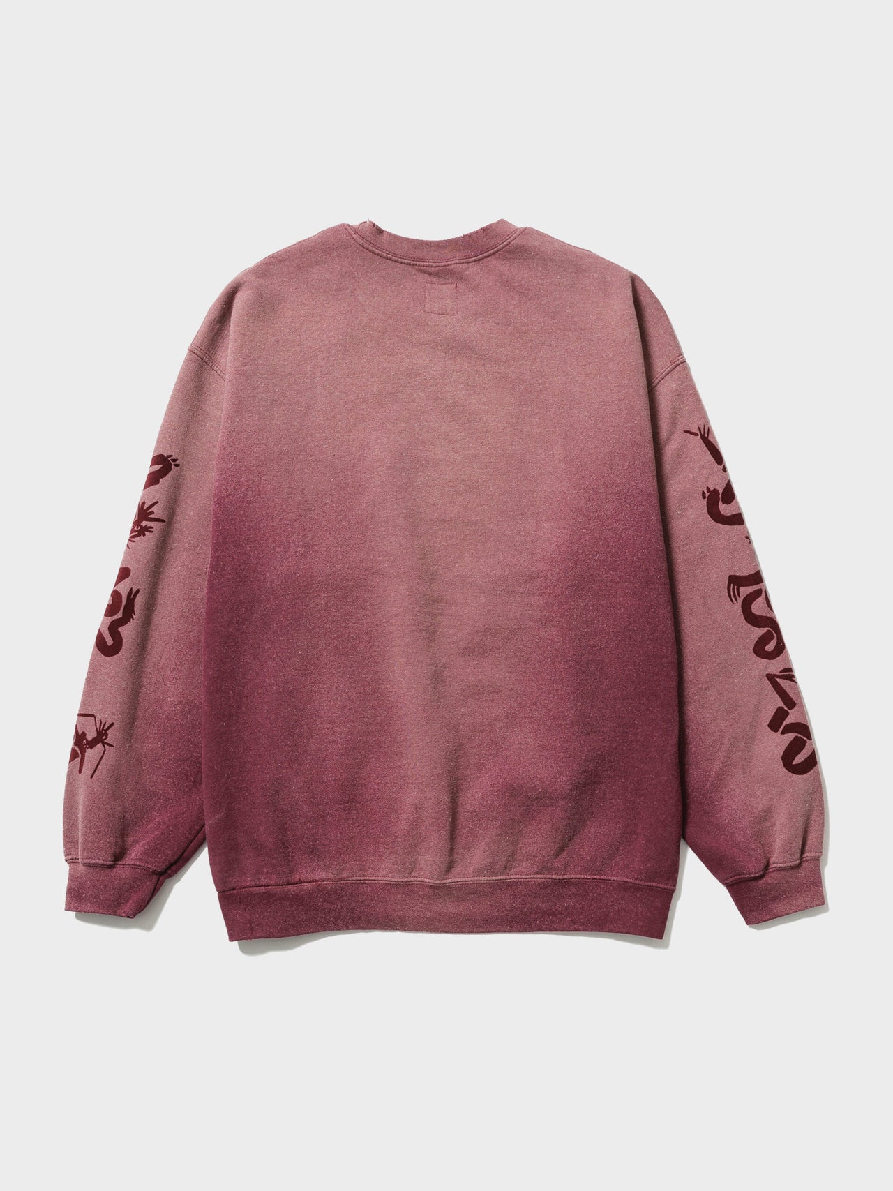 Sasquatchfabrix. / "EASTEND DRAGON FONT" DESTROY SWEAT SHIRT (MAROON FADE)