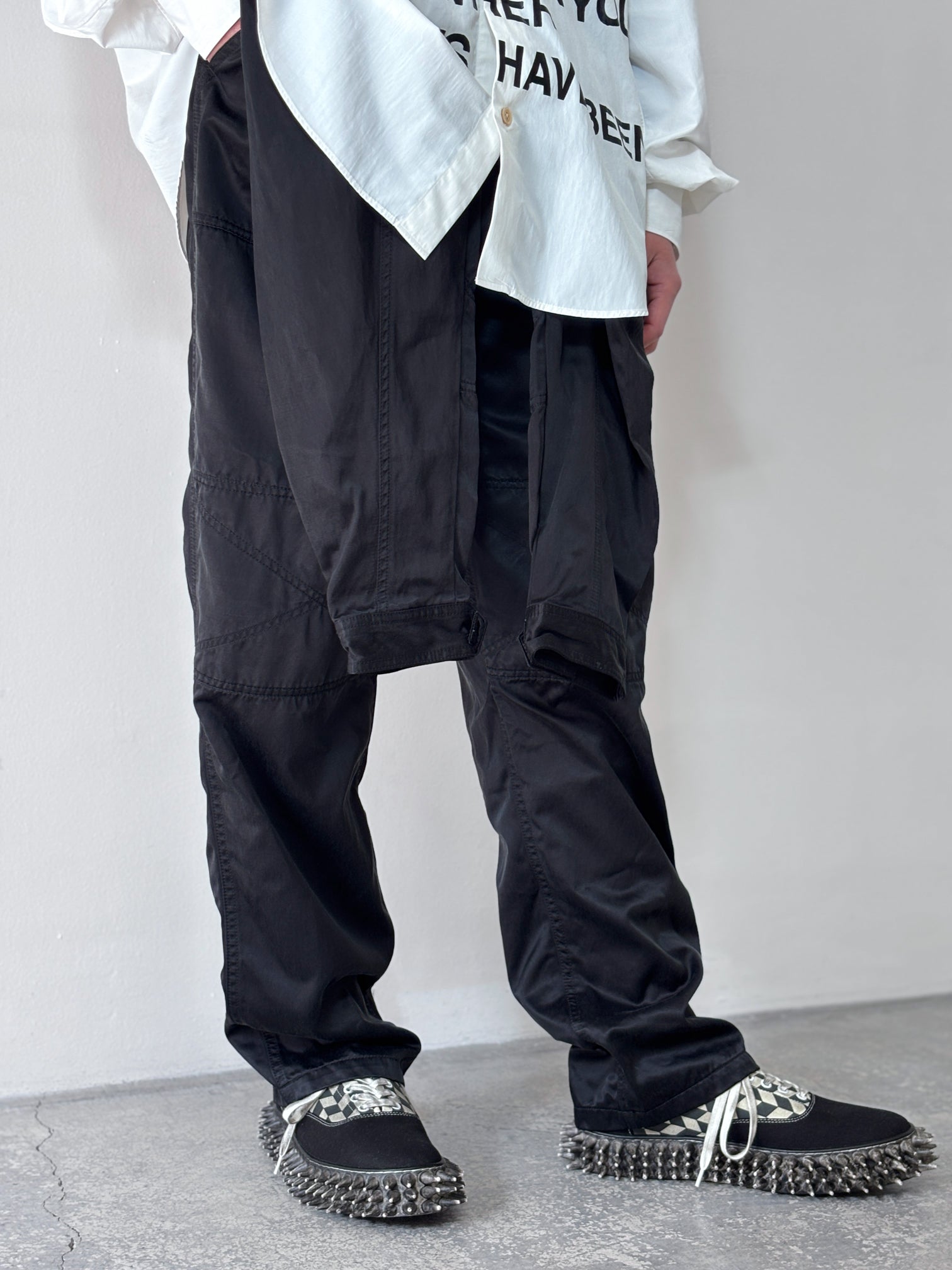doublet / HALF-COVERALL WORK PANTS (BLACK)