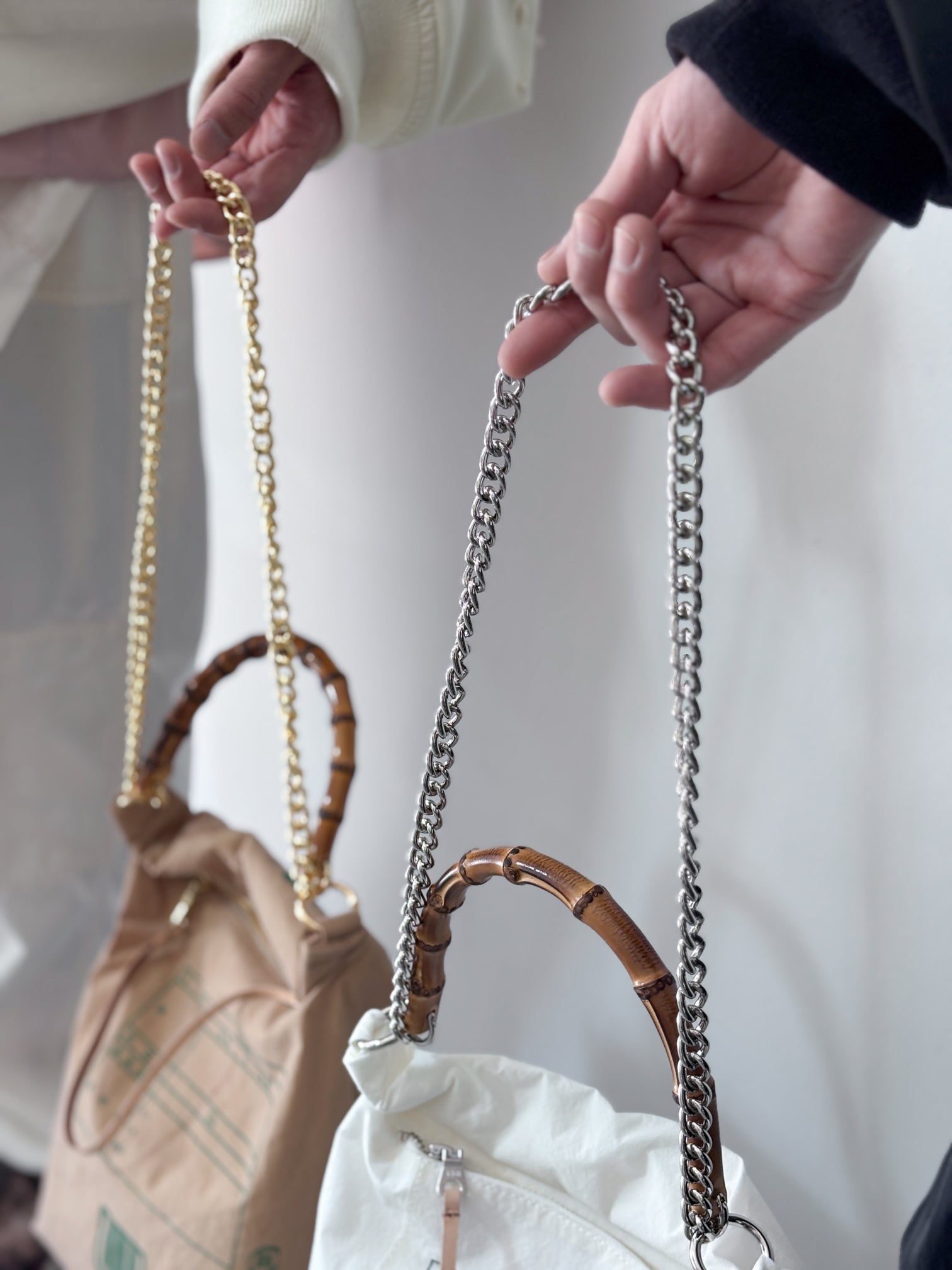 doublet / RICE BAG BAMBOO HANDLE (BEIGE)