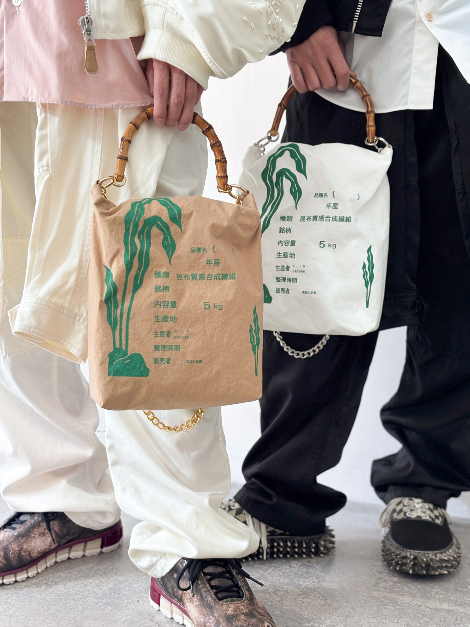 doublet / RICE BAG BAMBOO HANDLE (BEIGE)