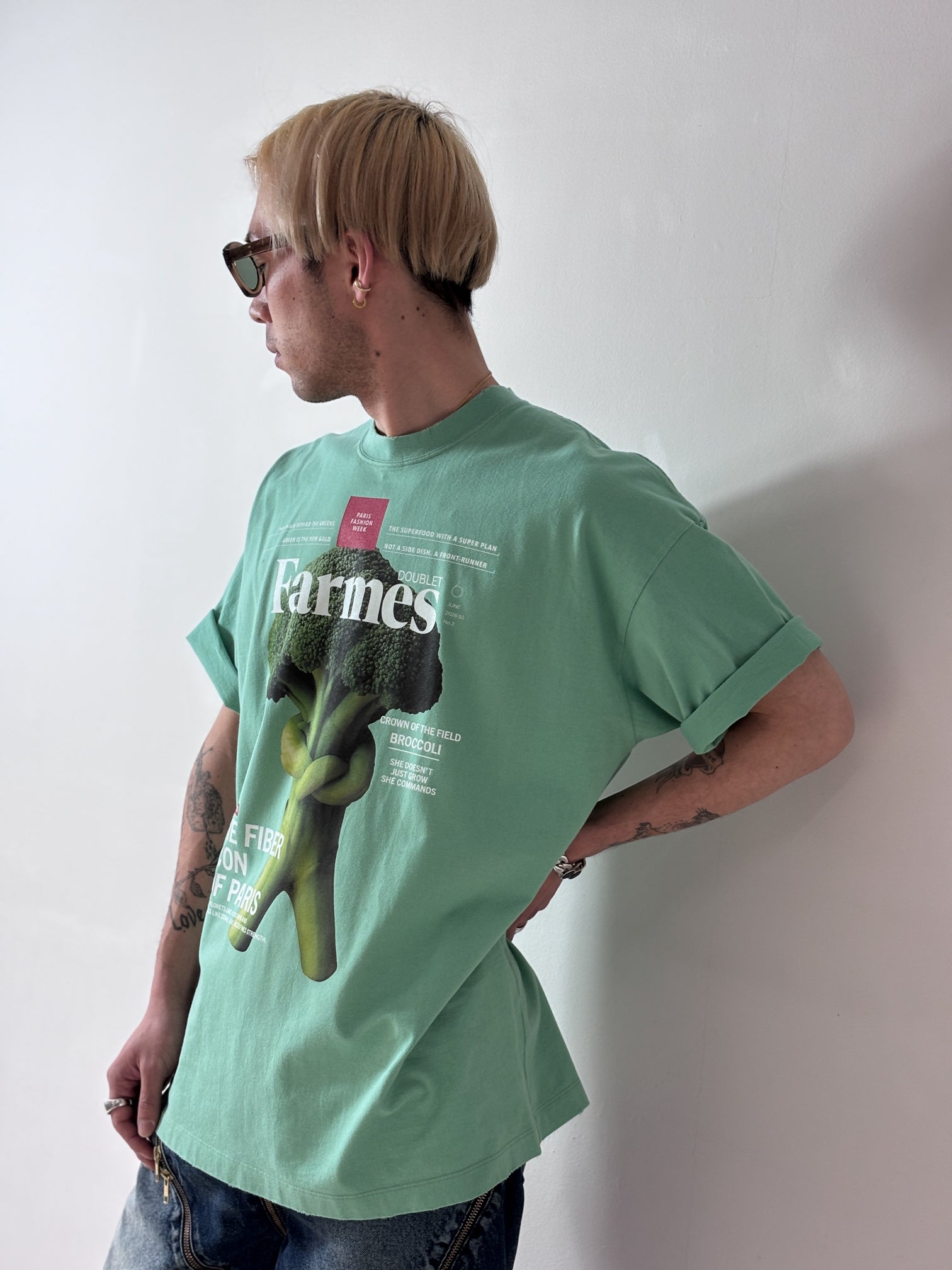 doublet / FARMS MAGAZINE COVER T-SHIRT (GREEN)