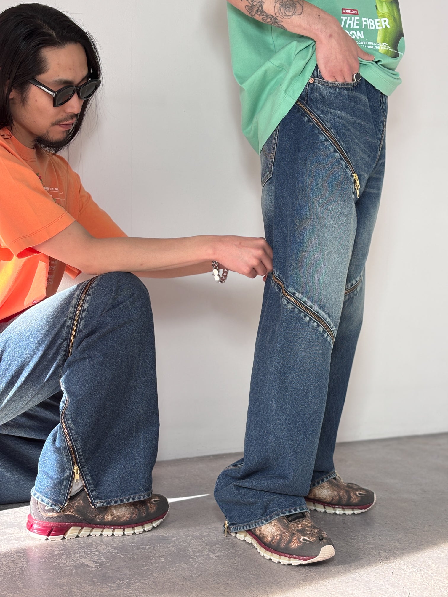 doublet / FILLETED ZIP DENIM PANTS (INDIGO)