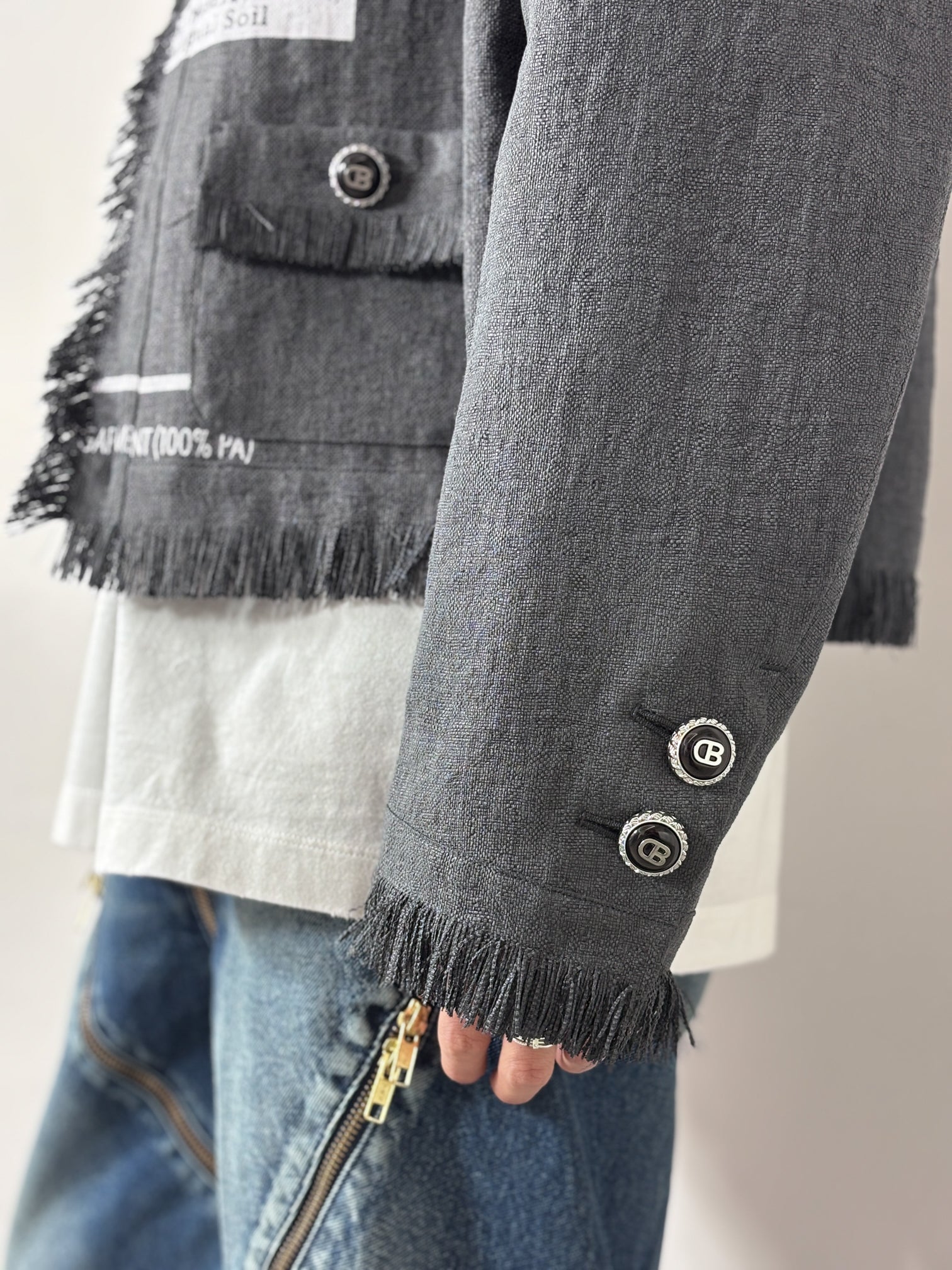 doublet / SANDBAG TWEED JACKET (BLACK)