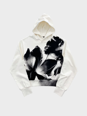 TAAKK / FLOWER PRINT HOODIE (WHITE)