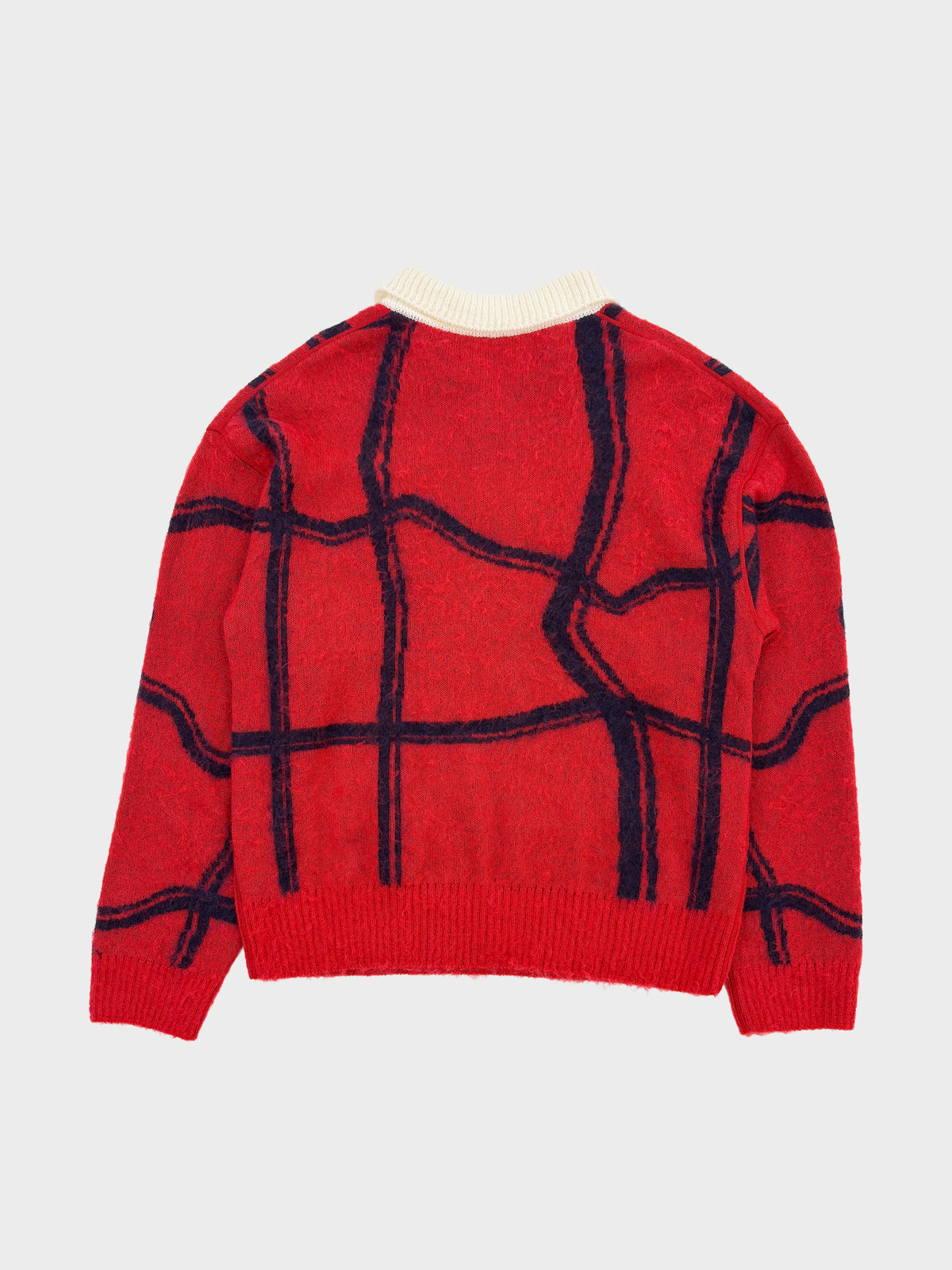 YUTASETOGAWA / FULLING KID MOHAIR KNIT POLO (RED)