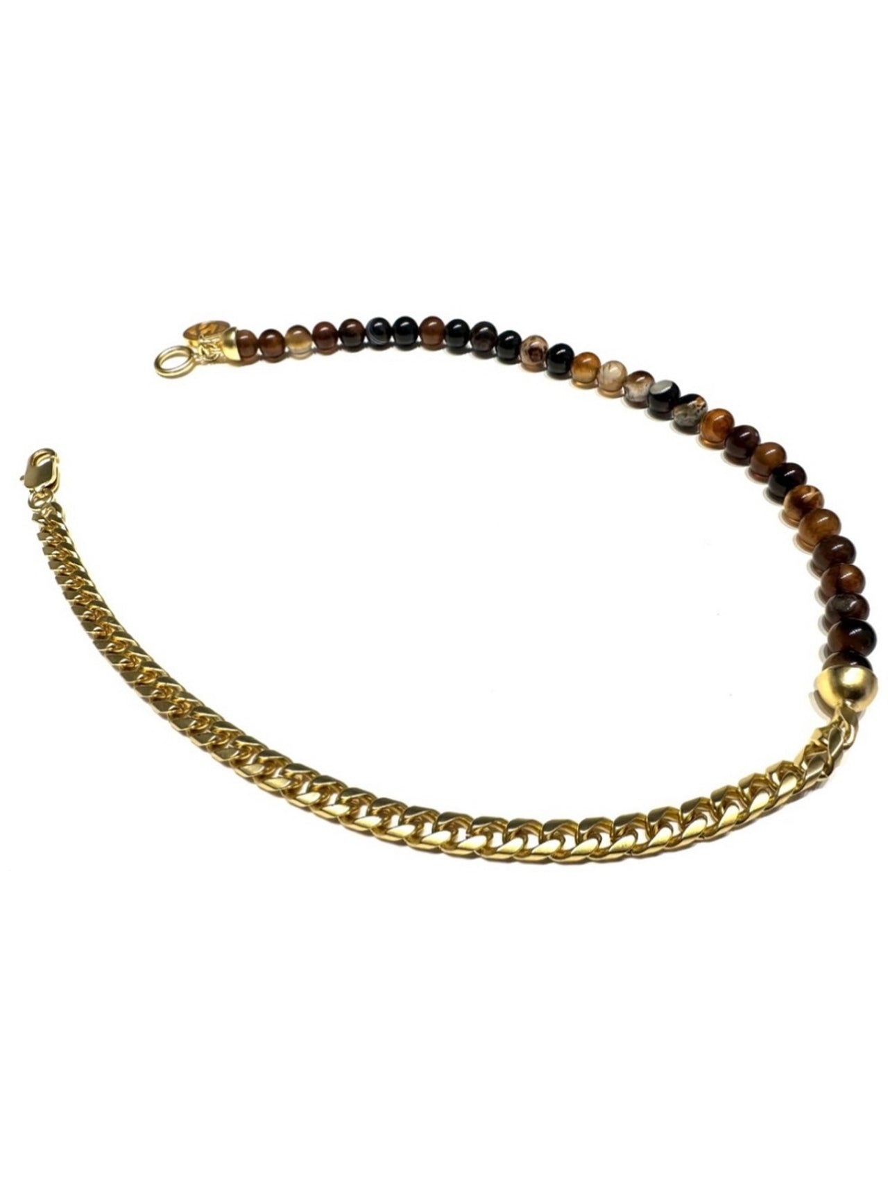 SOSHIOTSUKI / HALF JUZU NECKLACE (GOLD × BROWN)