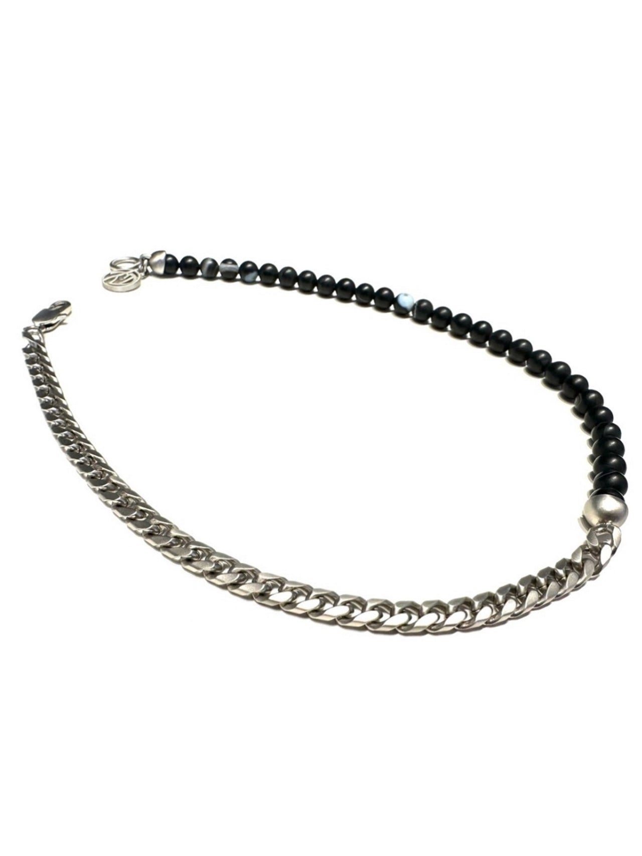 SOSHIOTSUKI / HALF JUZU NECKLACE (SILVER × BLACK)