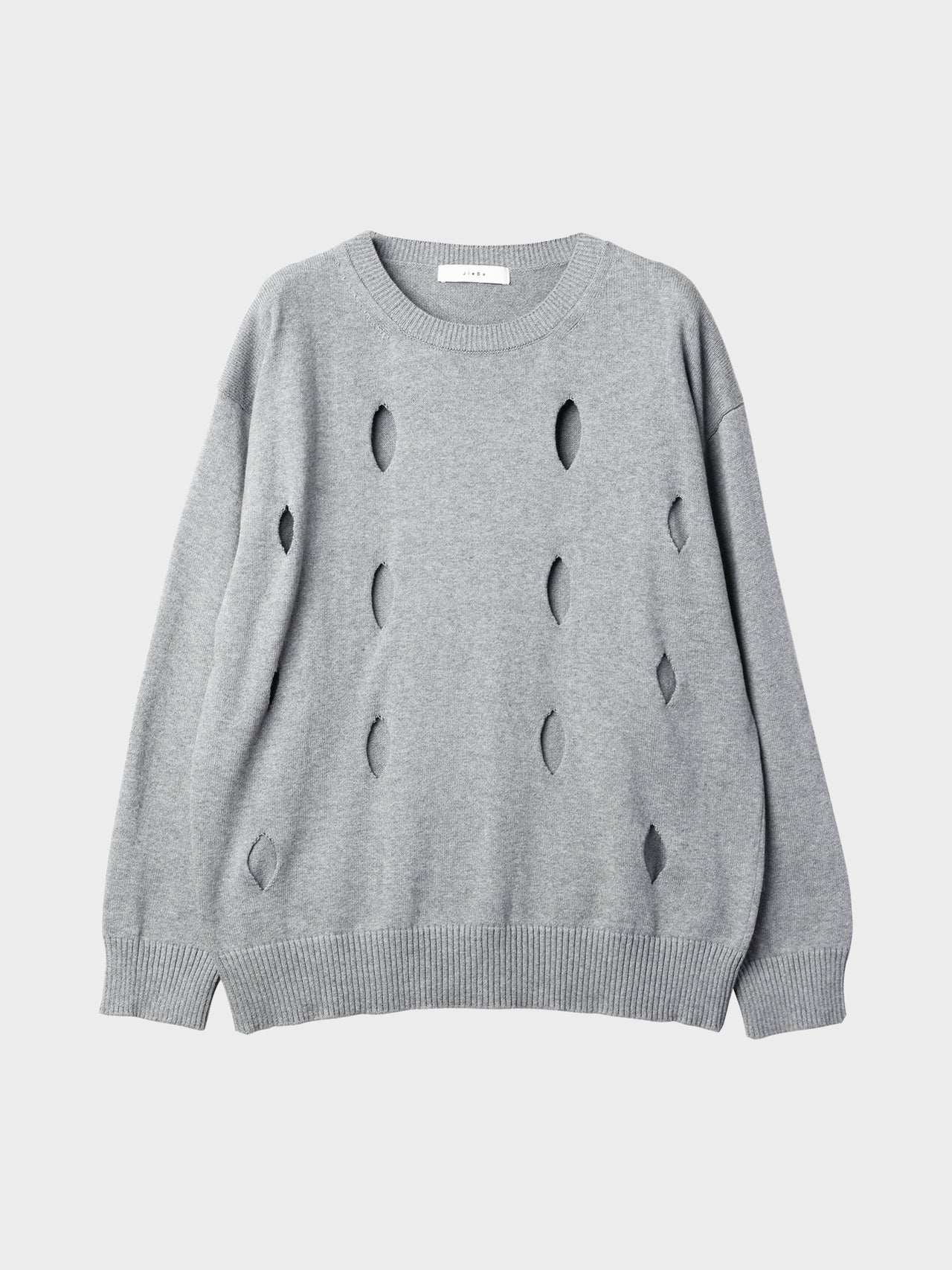 JieDa / HOLE CREW KNIT (GRAY)