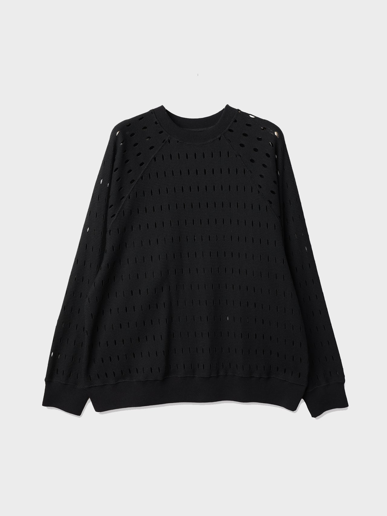 JieDa / HOLE RAGLAN CREW (BLACK)