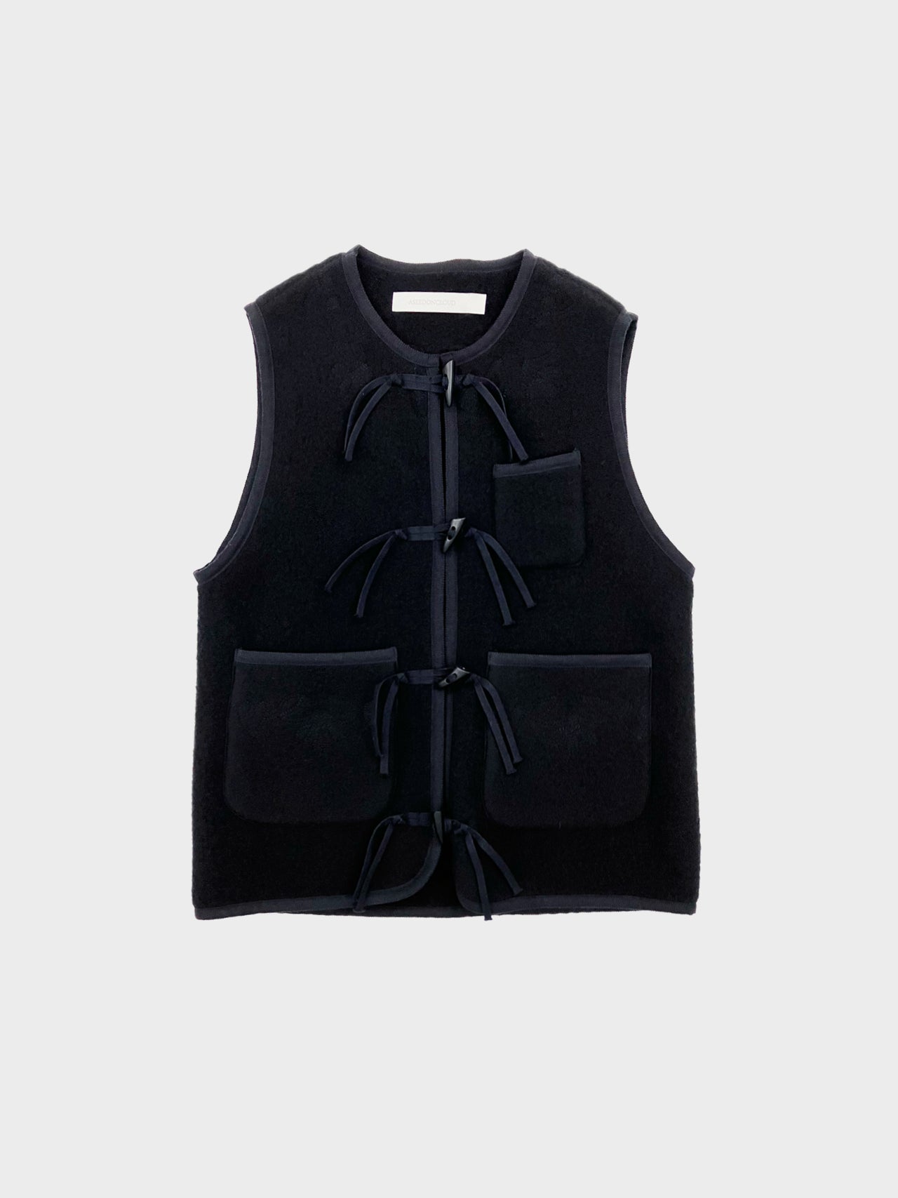ASEEDONCLOUD / kigansai fleece vest (BLACK)