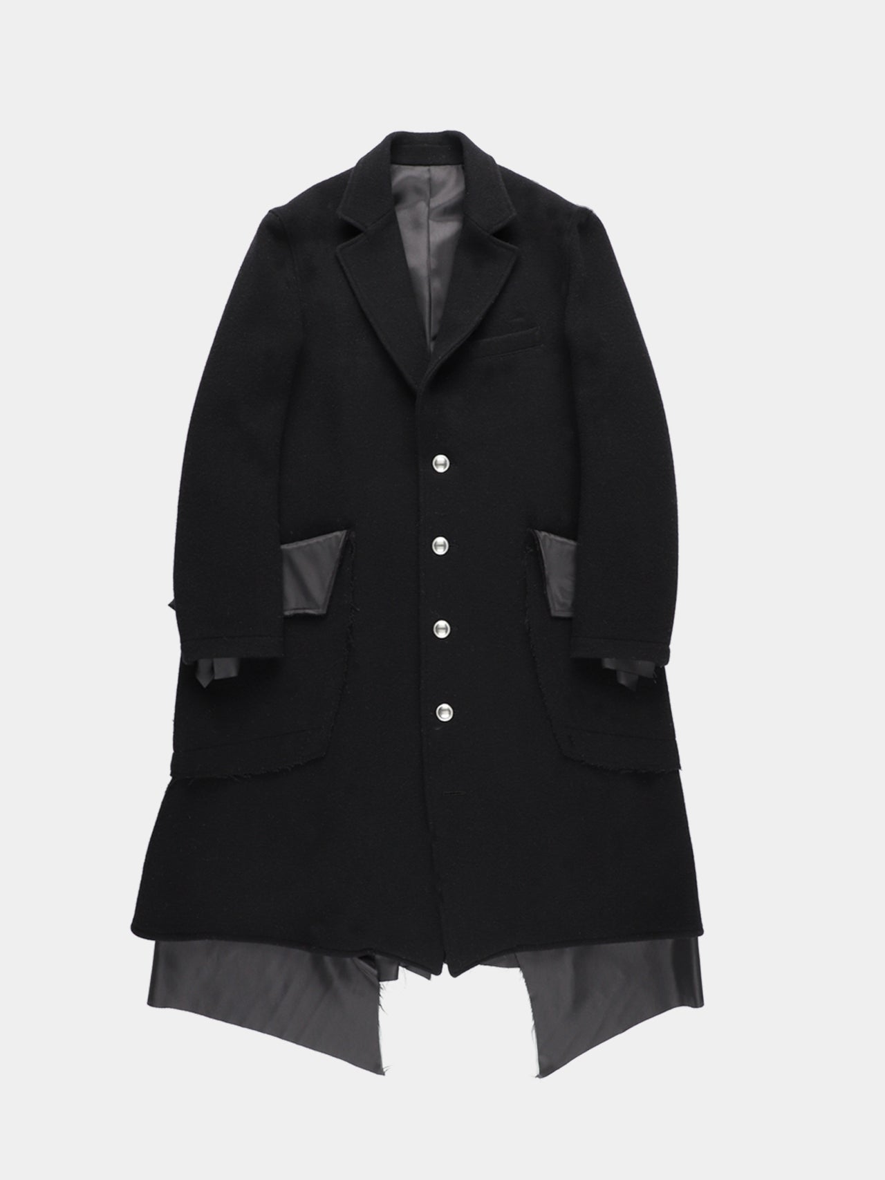 Sulvam / LONG BROKEN COAT (BLACK)