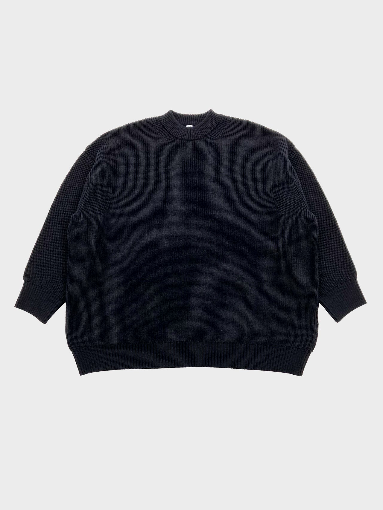 THE DAY / LOW GAUGE MERINO CREWNECK KNIT (BLACK)