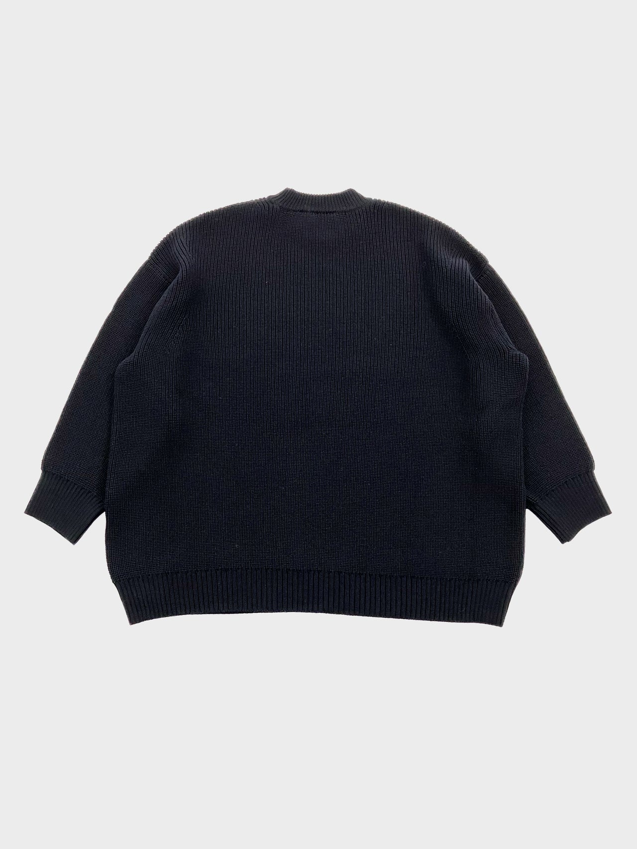 THE DAY / LOW GAUGE MERINO CREWNECK KNIT (BLACK)