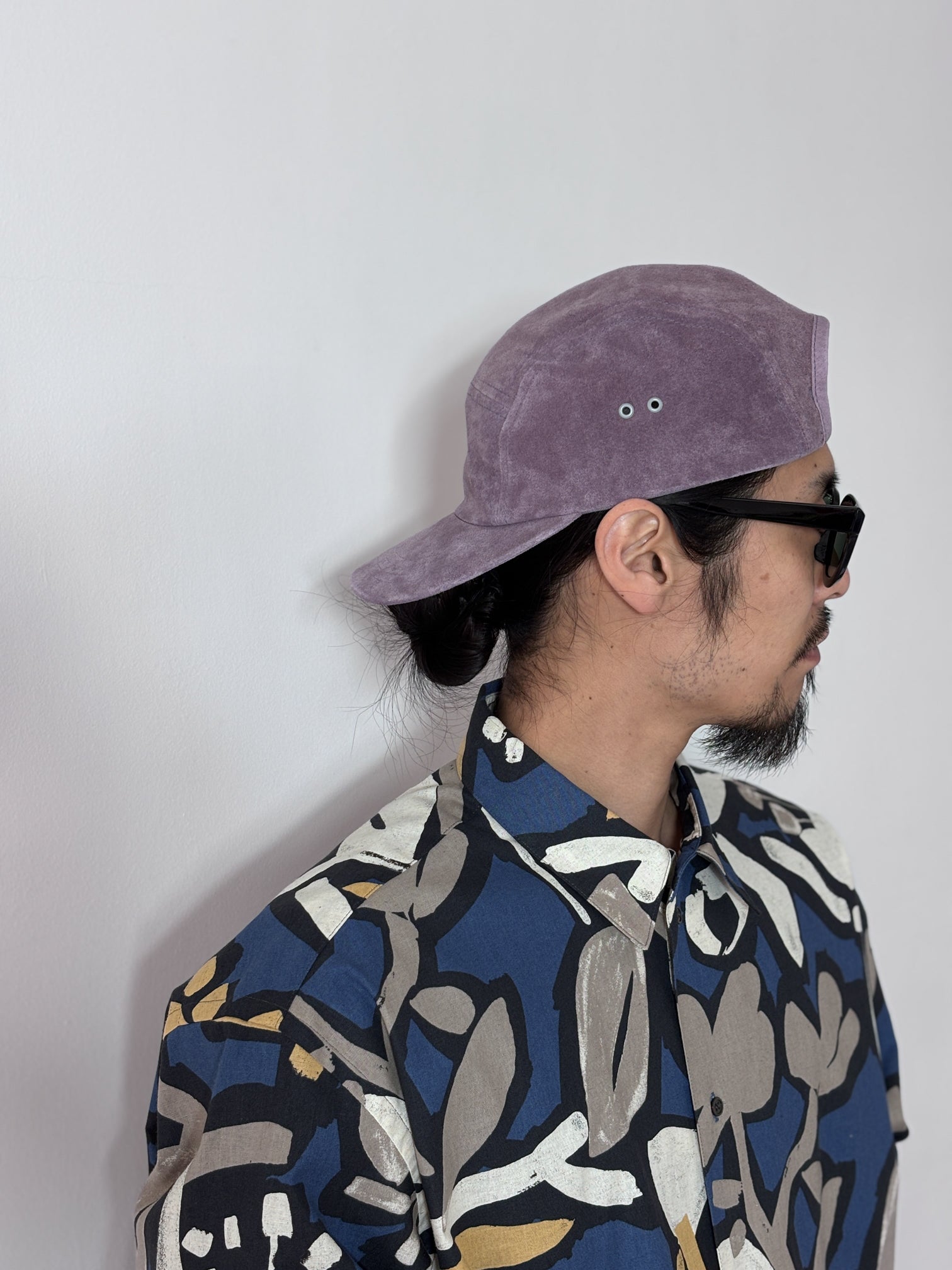 my beautiful landlet / FLORAL PIGMENT PRINT OVERSIZE SHIRT (BLUE)