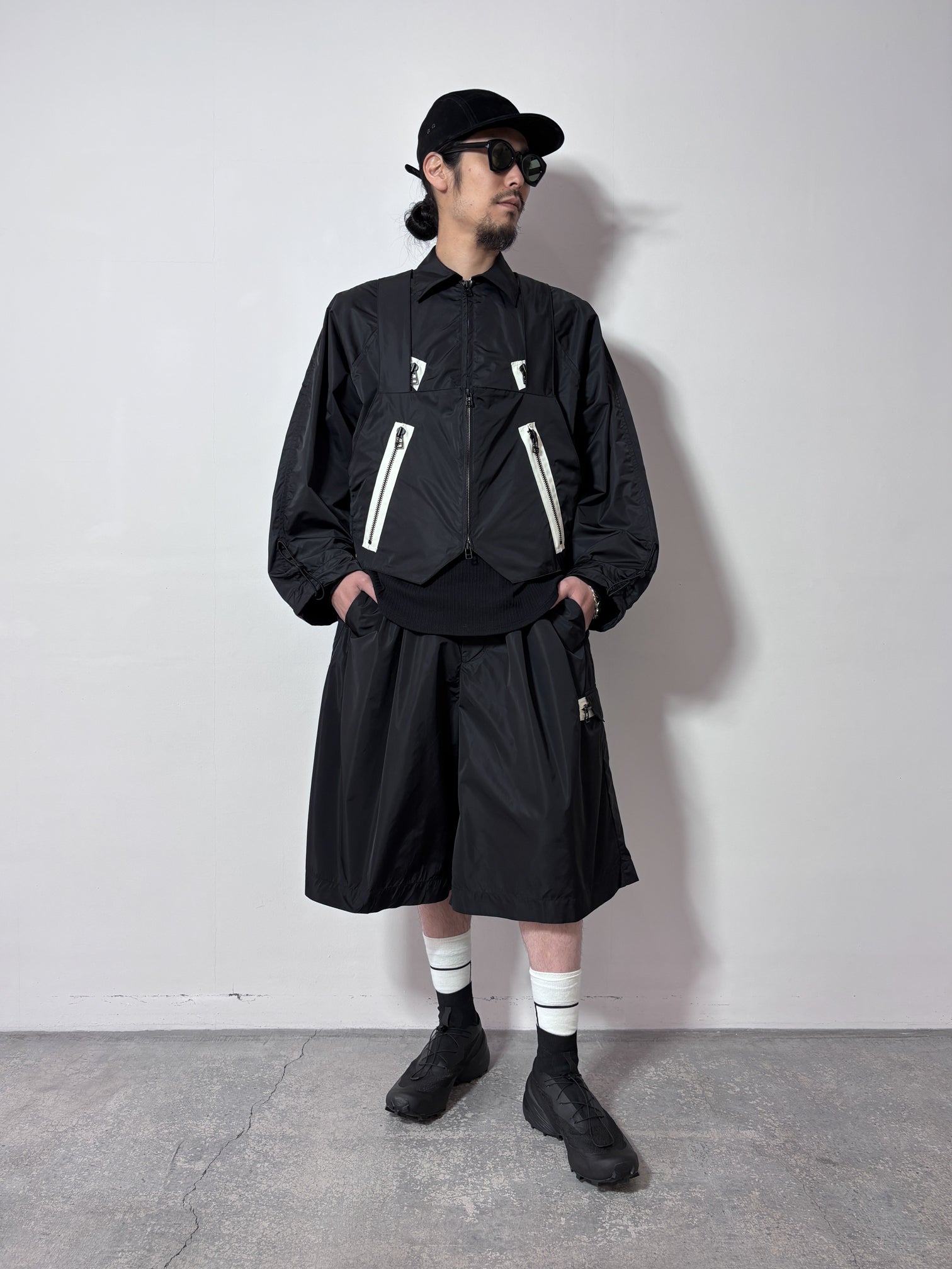 my beautiful landlet / NYLON TAFFETA WATER PROOF BAG VEST (BLACK)