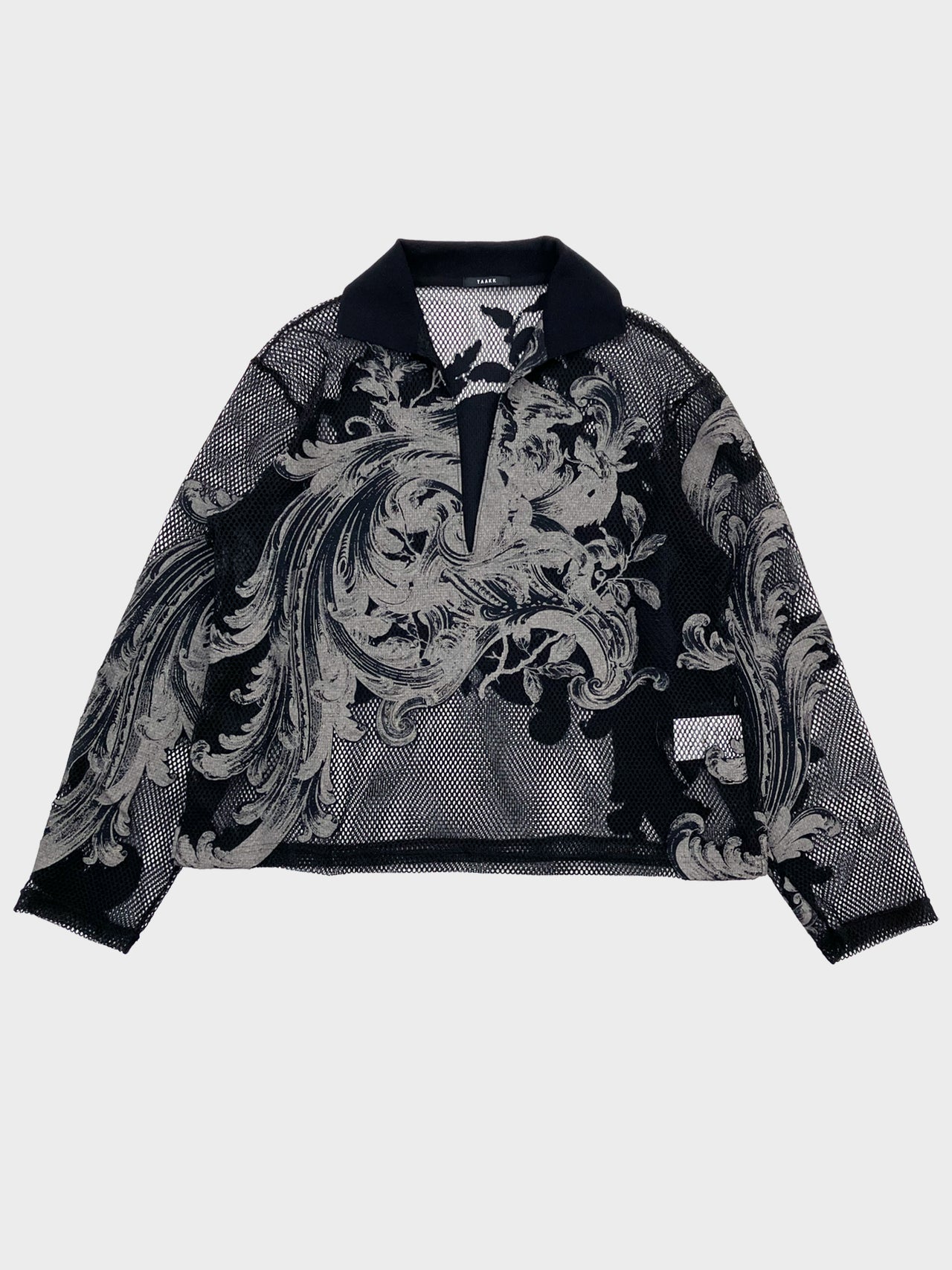 TAAKK / EUROPEAN MOTIF MESH SKIPPER SHIRT (BLACK)