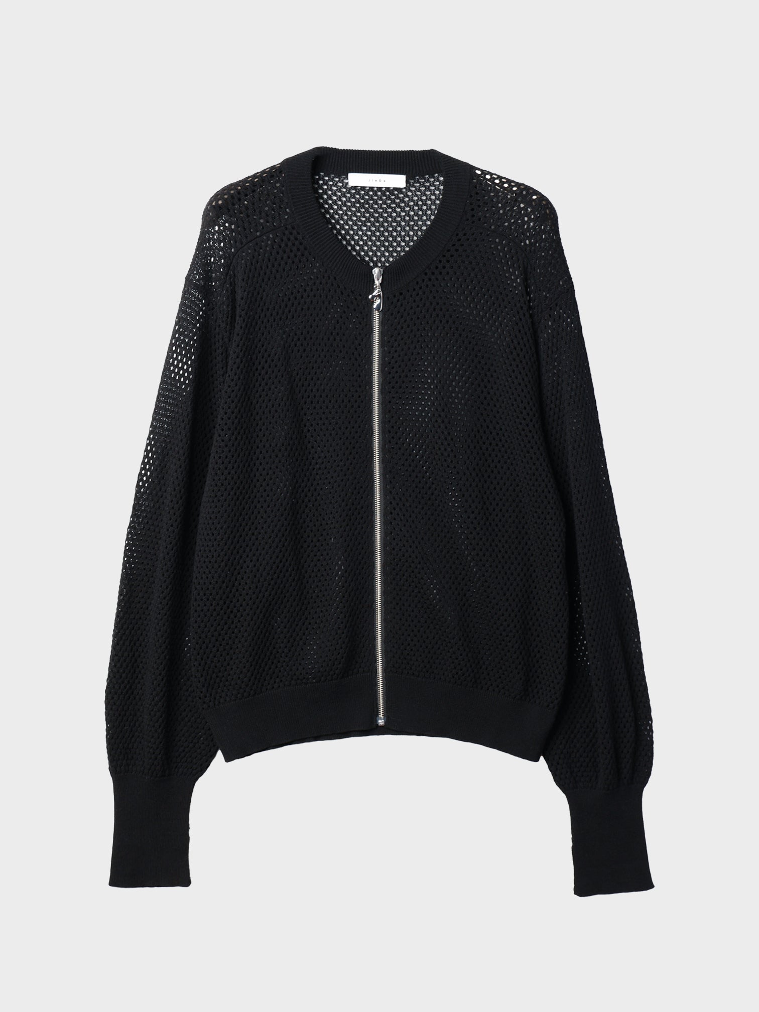 JieDa / MESH ZIP CARDIGAN (BLACK)