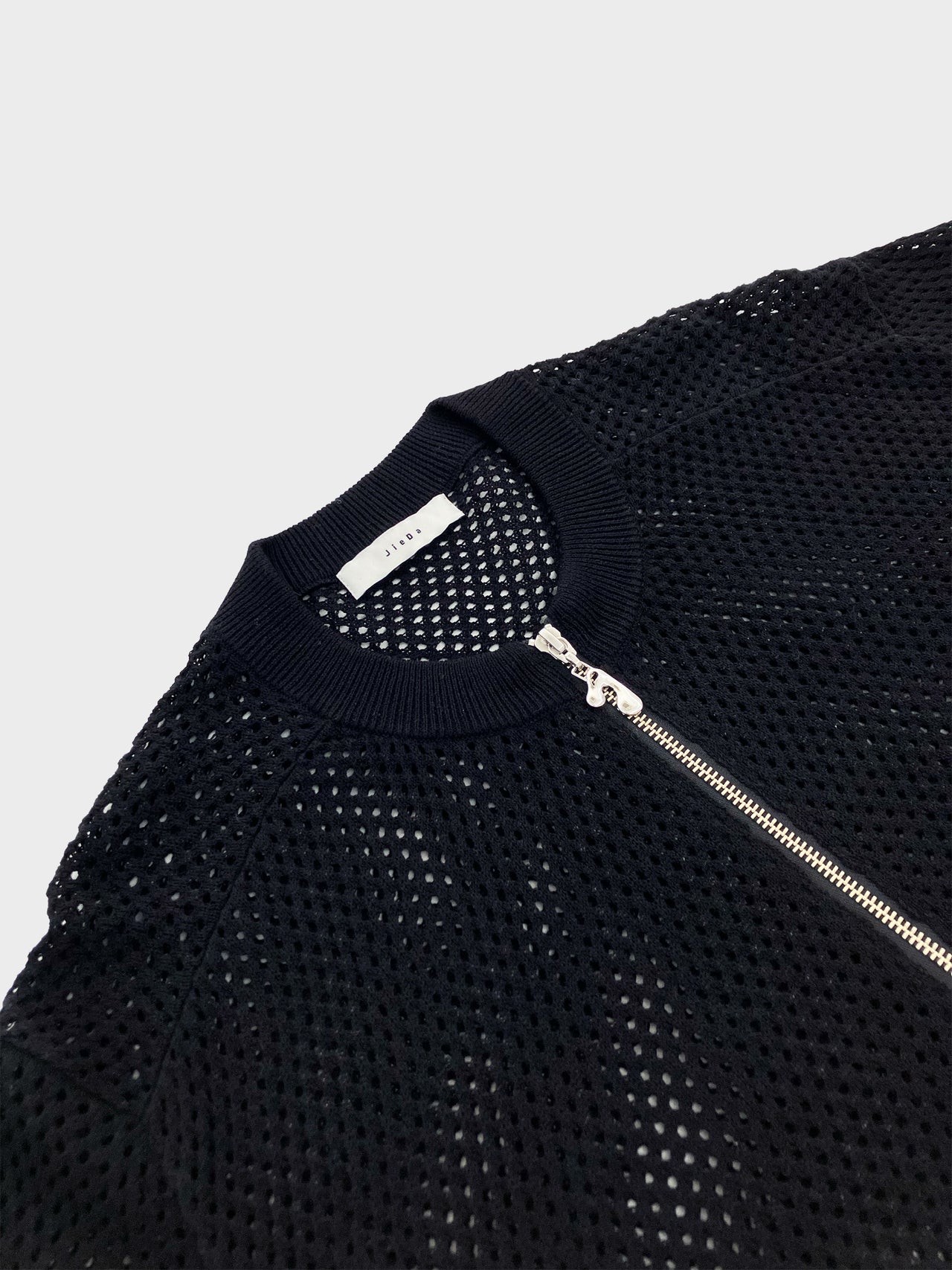 JieDa / MESH ZIP CARDIGAN (BLACK)