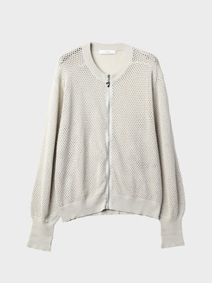 JieDa / MESH ZIP CARDIGAN (L.GRAY)