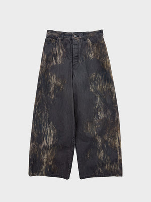 TAAKK / MIXTURE DENIM WIDE 5-POCKET PANTS (FUR)