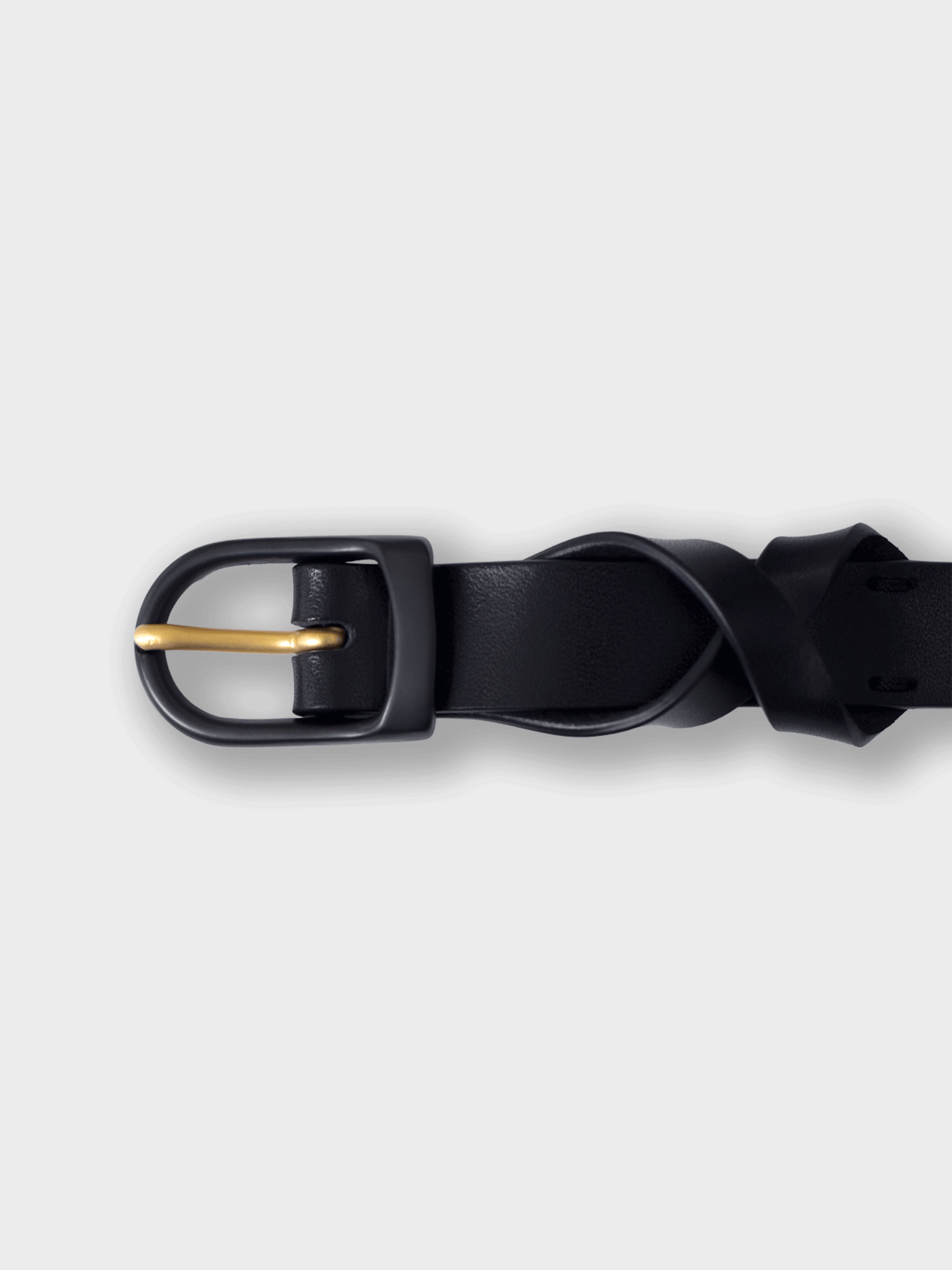njsjaj / LEATHER BELT (BLACK × GOLD)