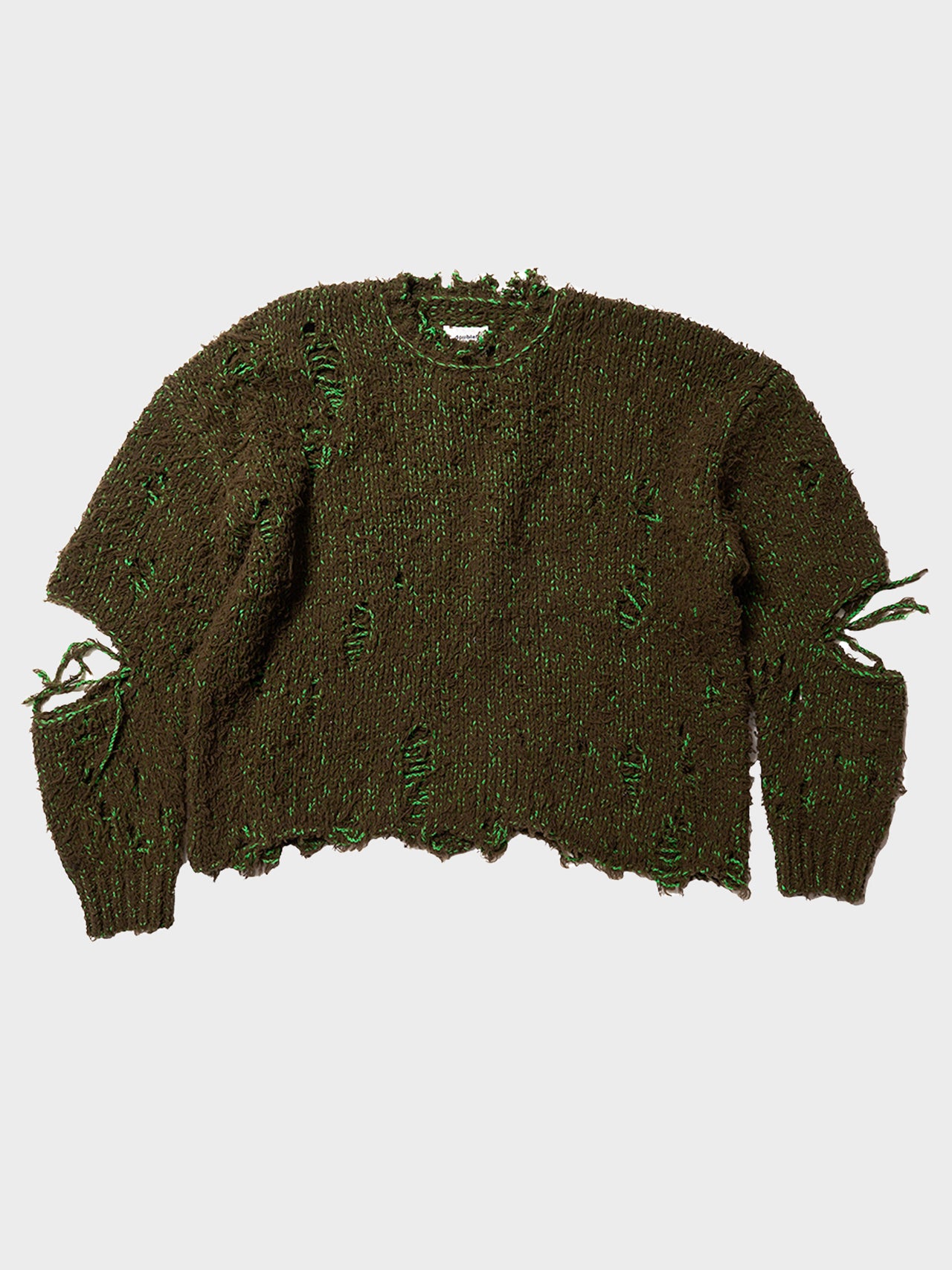 doublet / OVERSIZED DAMAGED KNITWEAR (KHAKI)