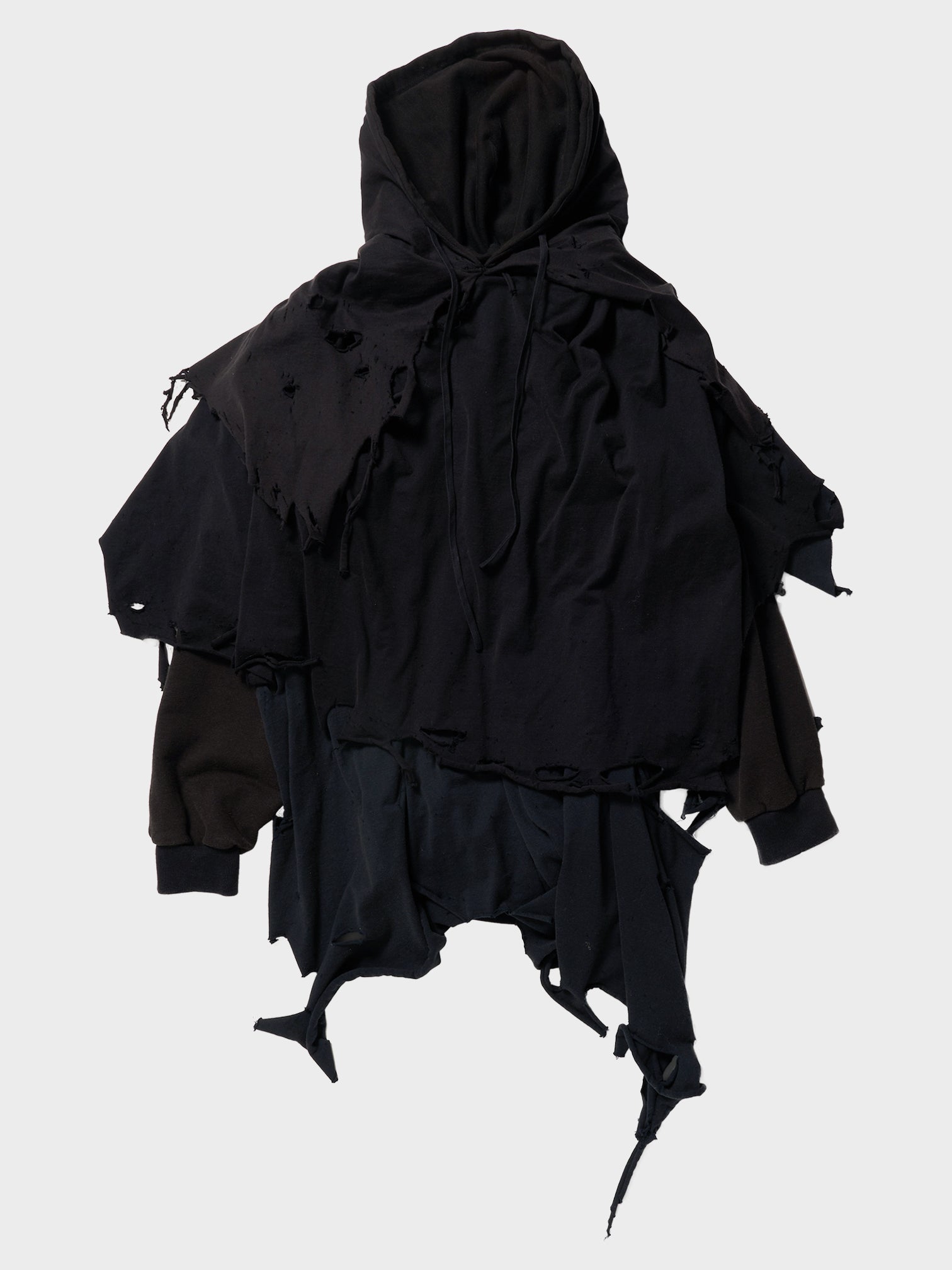 関税込【doublet】PHANTOM FRAYED HOODIE doublet / PHANTOM FRAYED HOODIE (BLACK)