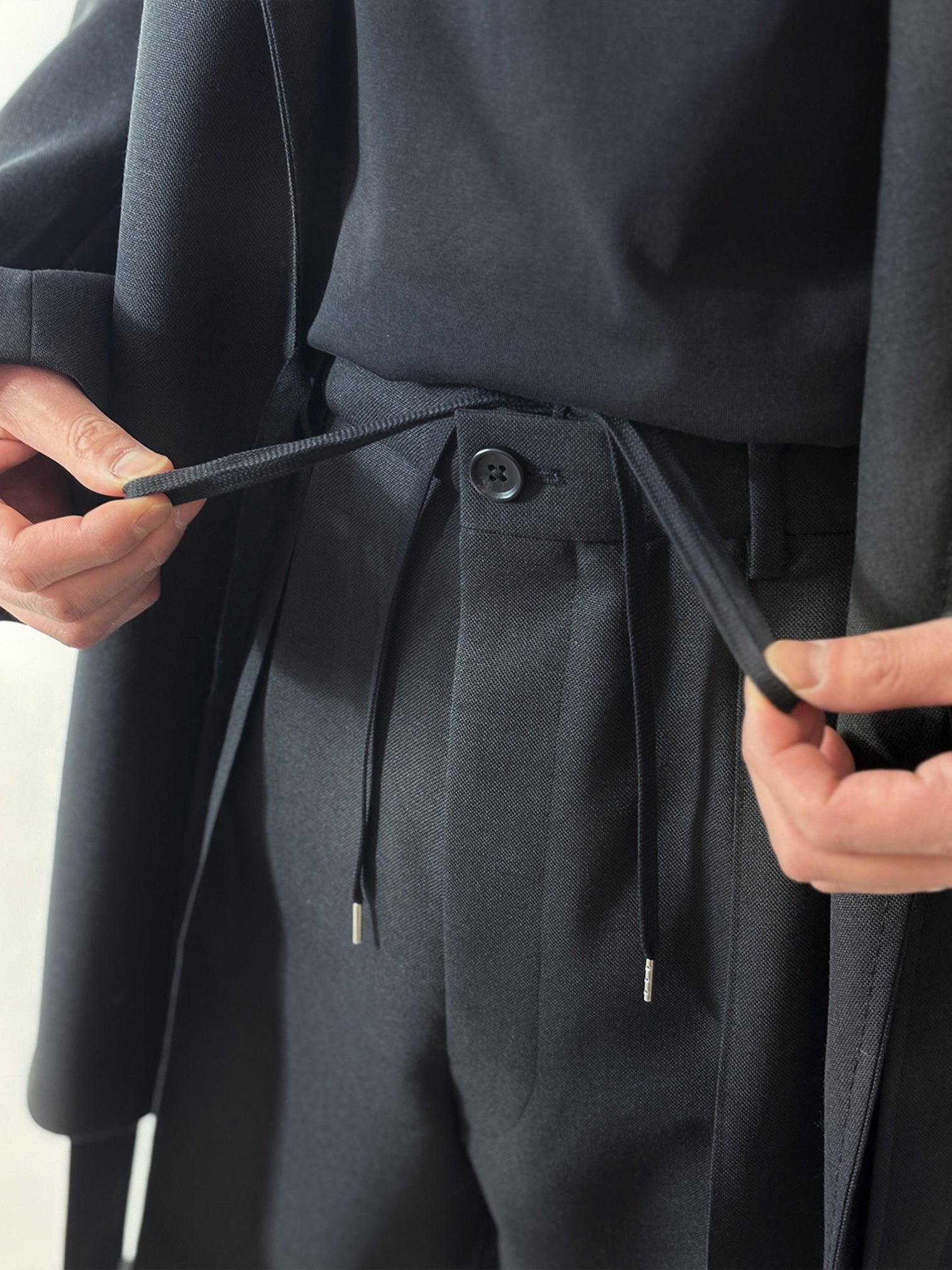 RAINMAKER / SHIRRING TROUSERS (BLACK)