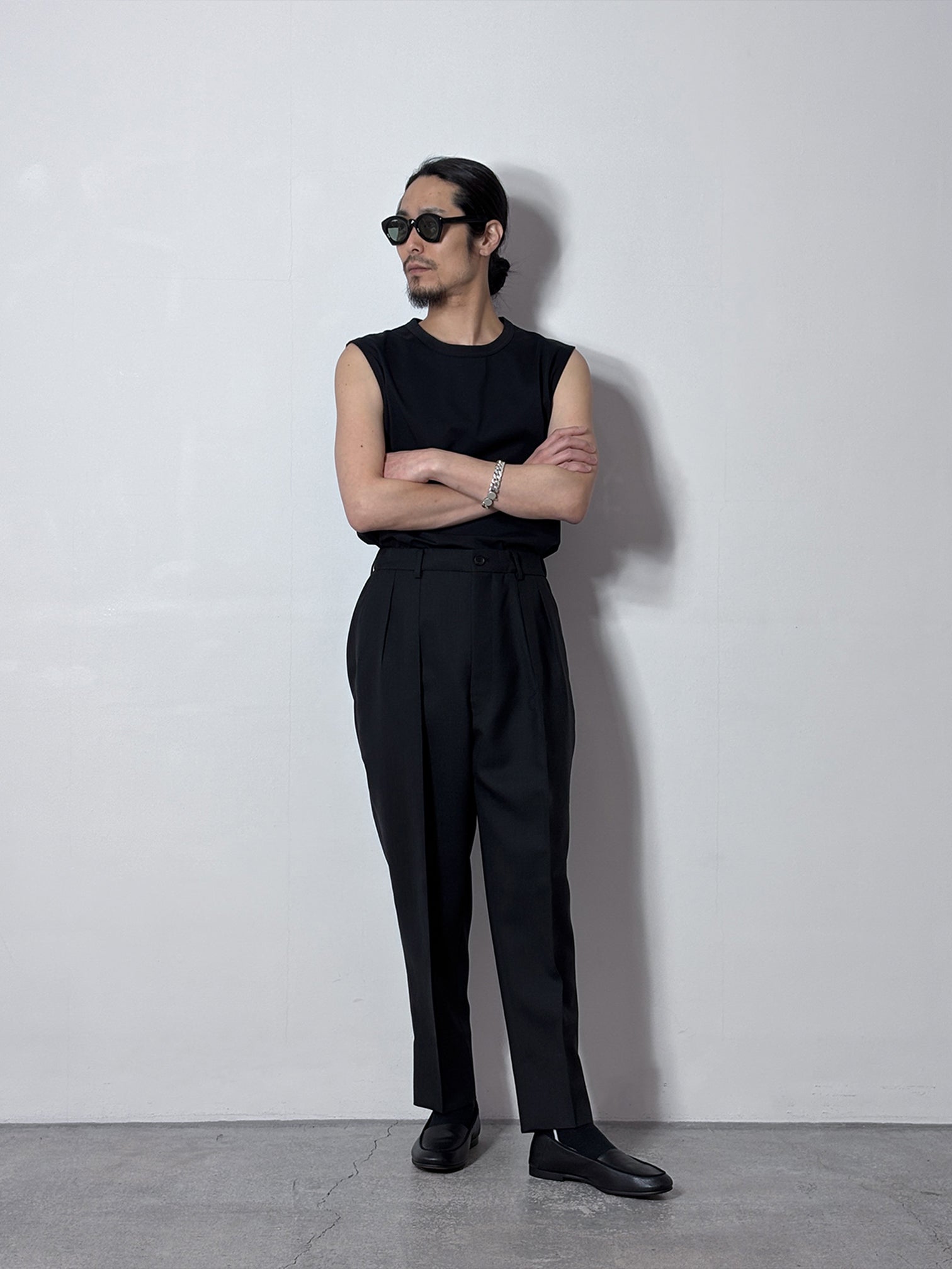 RAINMAKER / SHIRRING TROUSERS (BLACK)